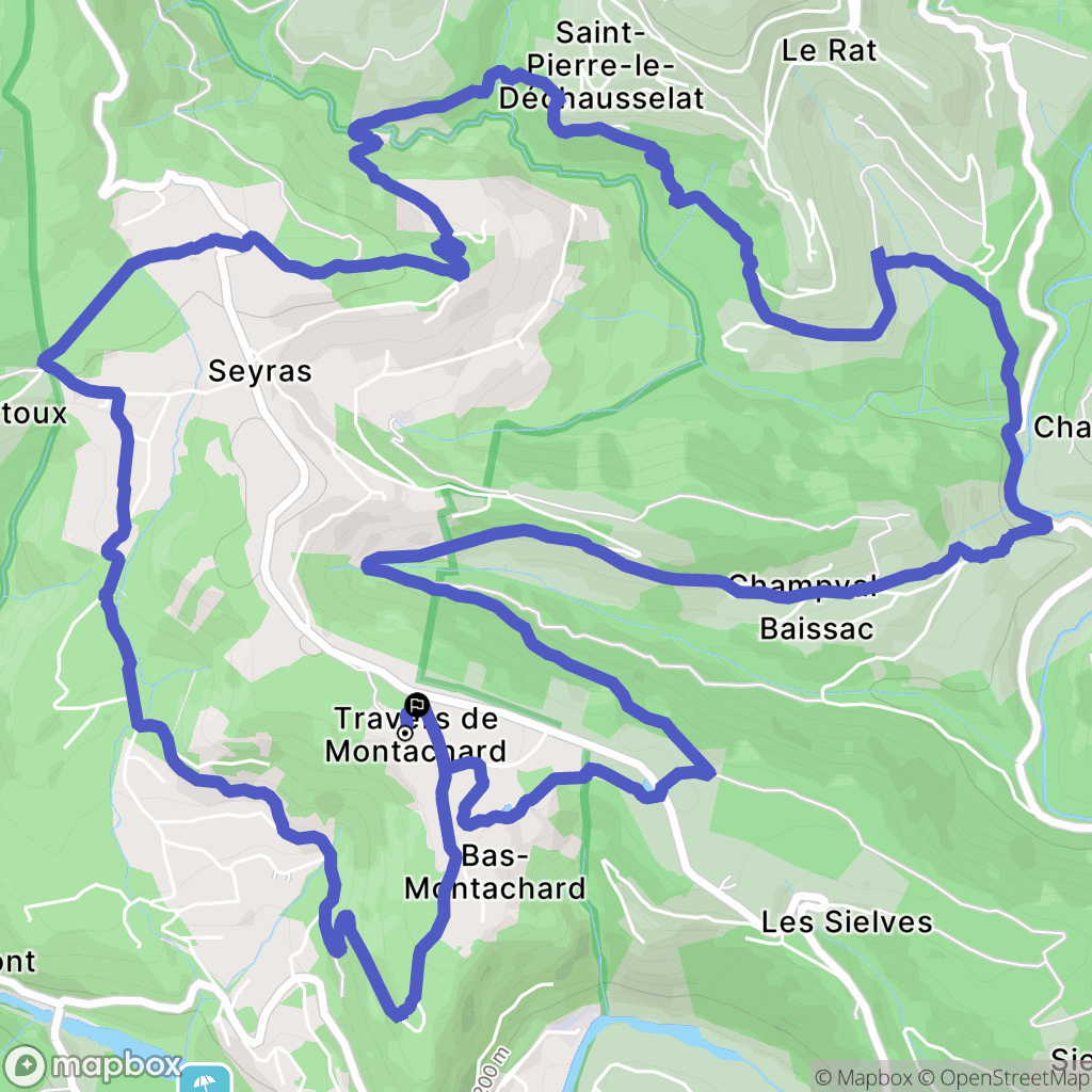 Les Salelles : carte du parcours de randonnée - France