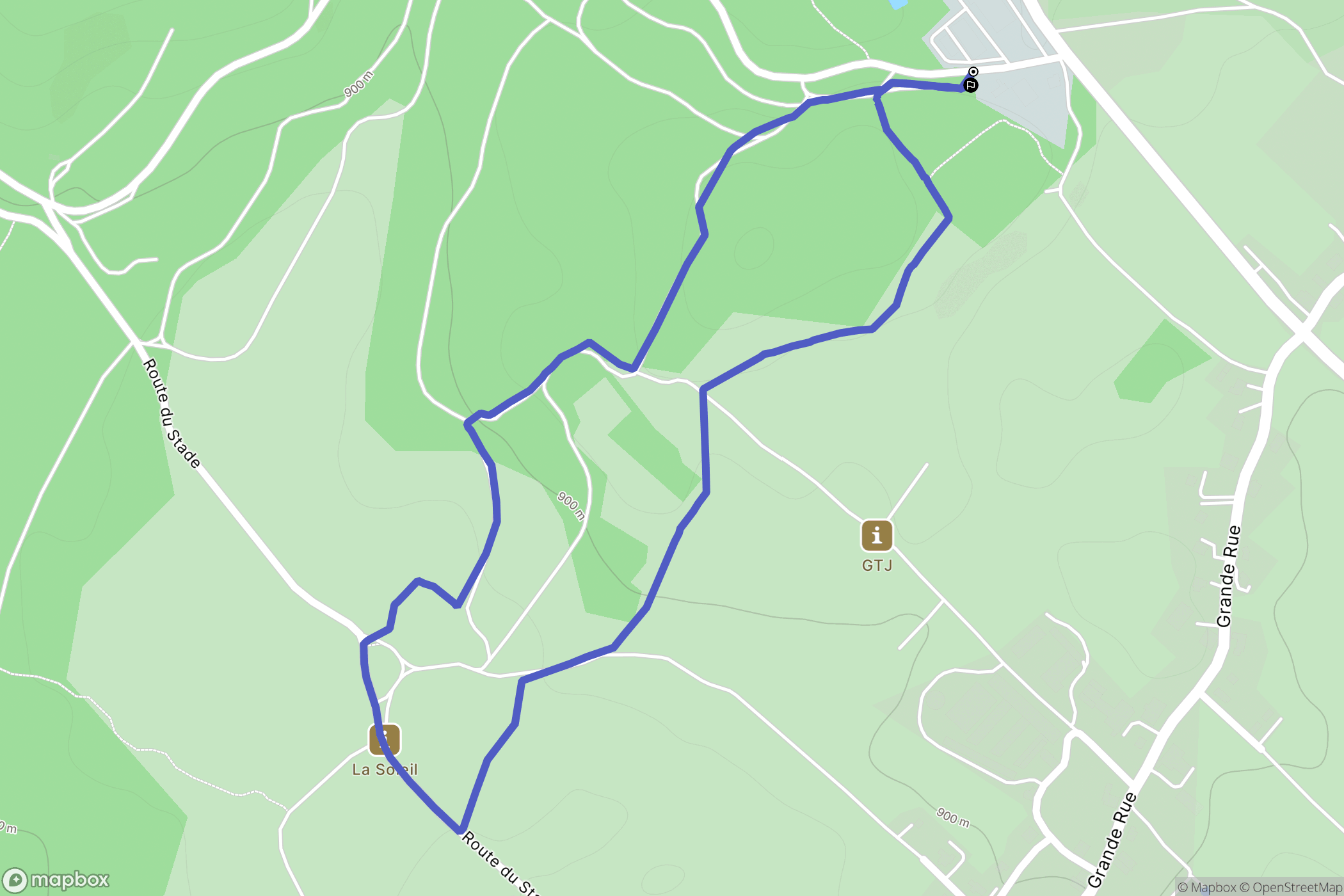 Saint-Pierre : carte du parcours de randonnée - France