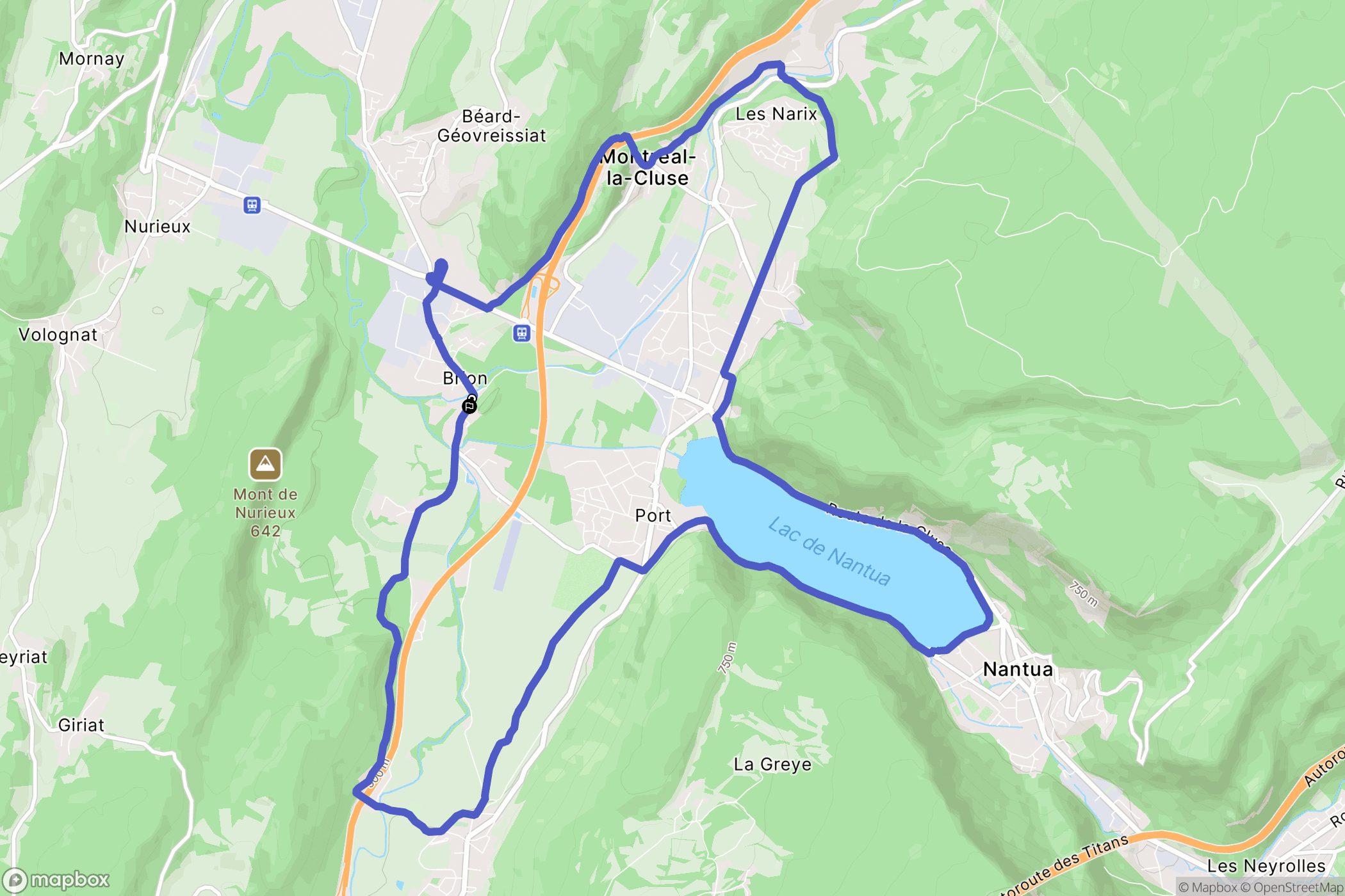 Brion : carte du parcours de randonnée - France