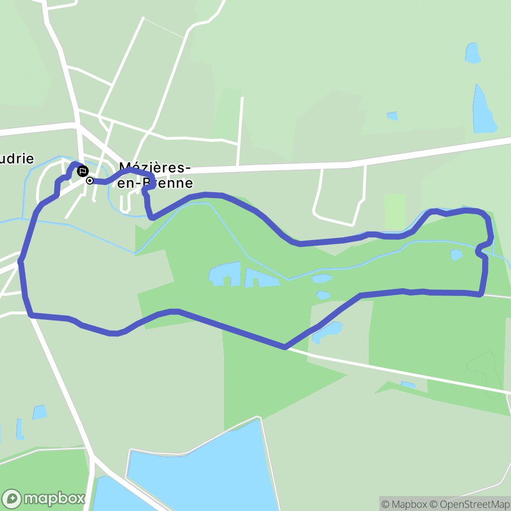 Mézières-en-Brenne : carte du parcours de randonnée - France
