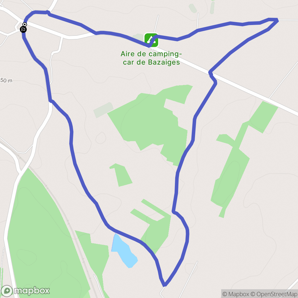 Bazaiges : carte du parcours de randonnée - France