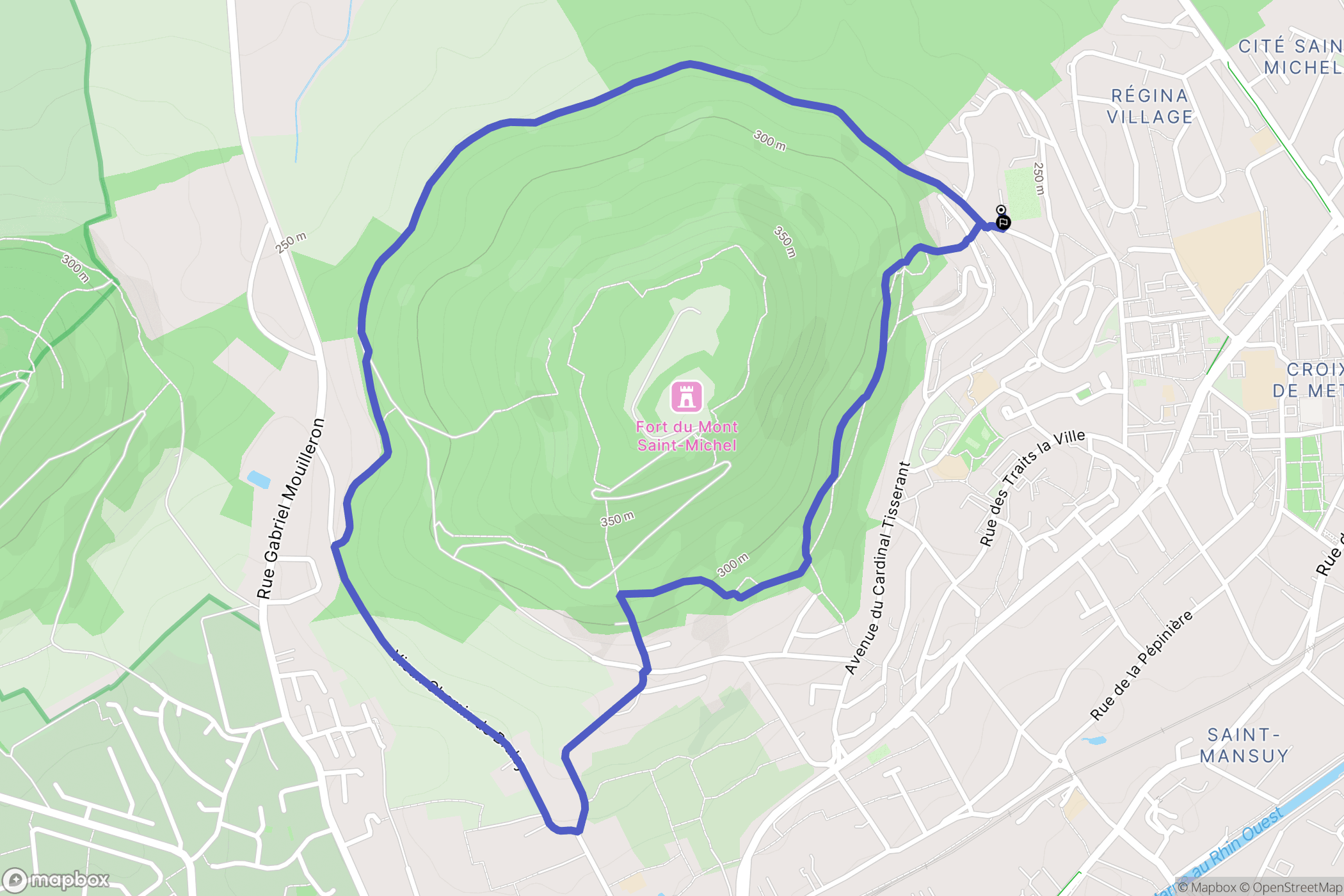 Toul : carte du parcours de randonnée - France