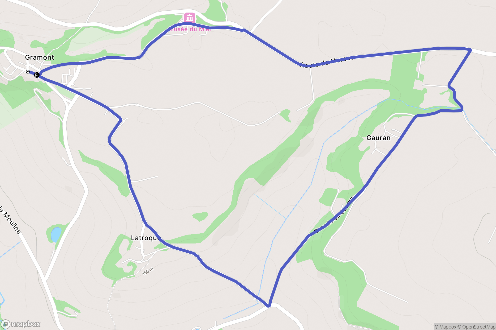 Gramont : carte du parcours de randonnée - France