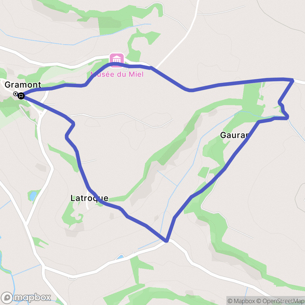 Gramont : carte du parcours de randonnée - France