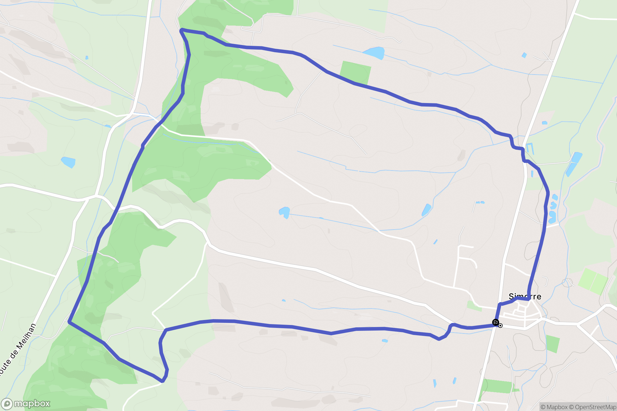 Simorre : carte du parcours de randonnée - France