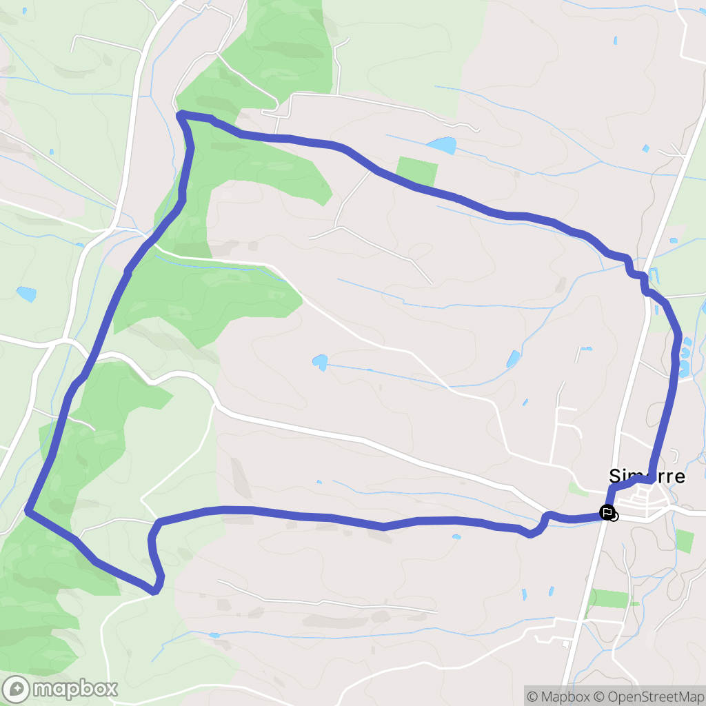 Simorre : carte du parcours de randonnée - France