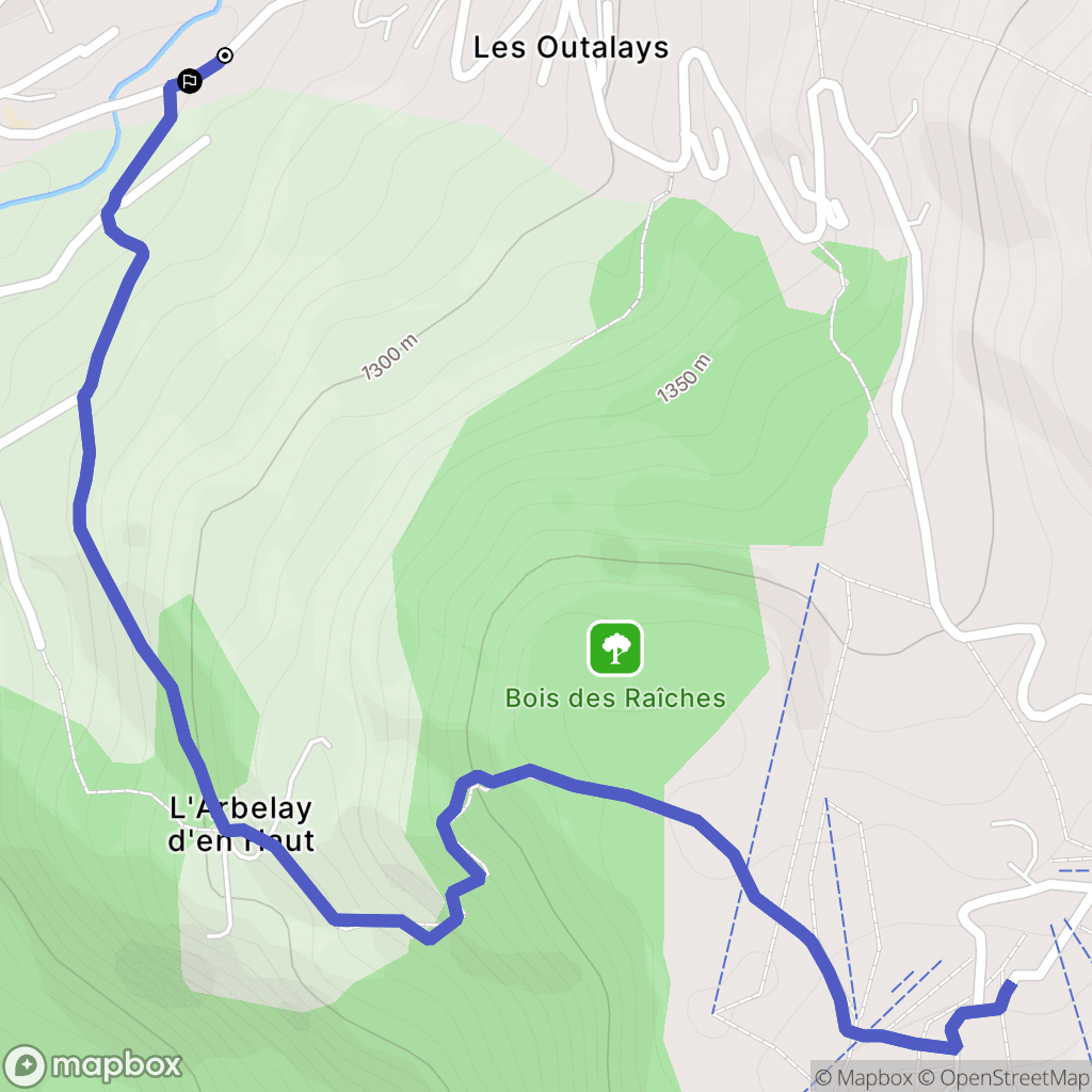 Le Grand-Bornand : carte du parcours de randonnée - France