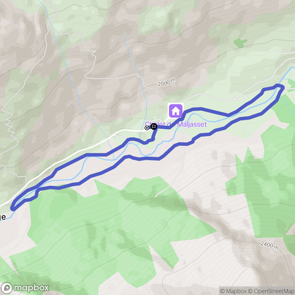 Saint-Paul-sur-Ubaye : carte du parcours de randonnée - France