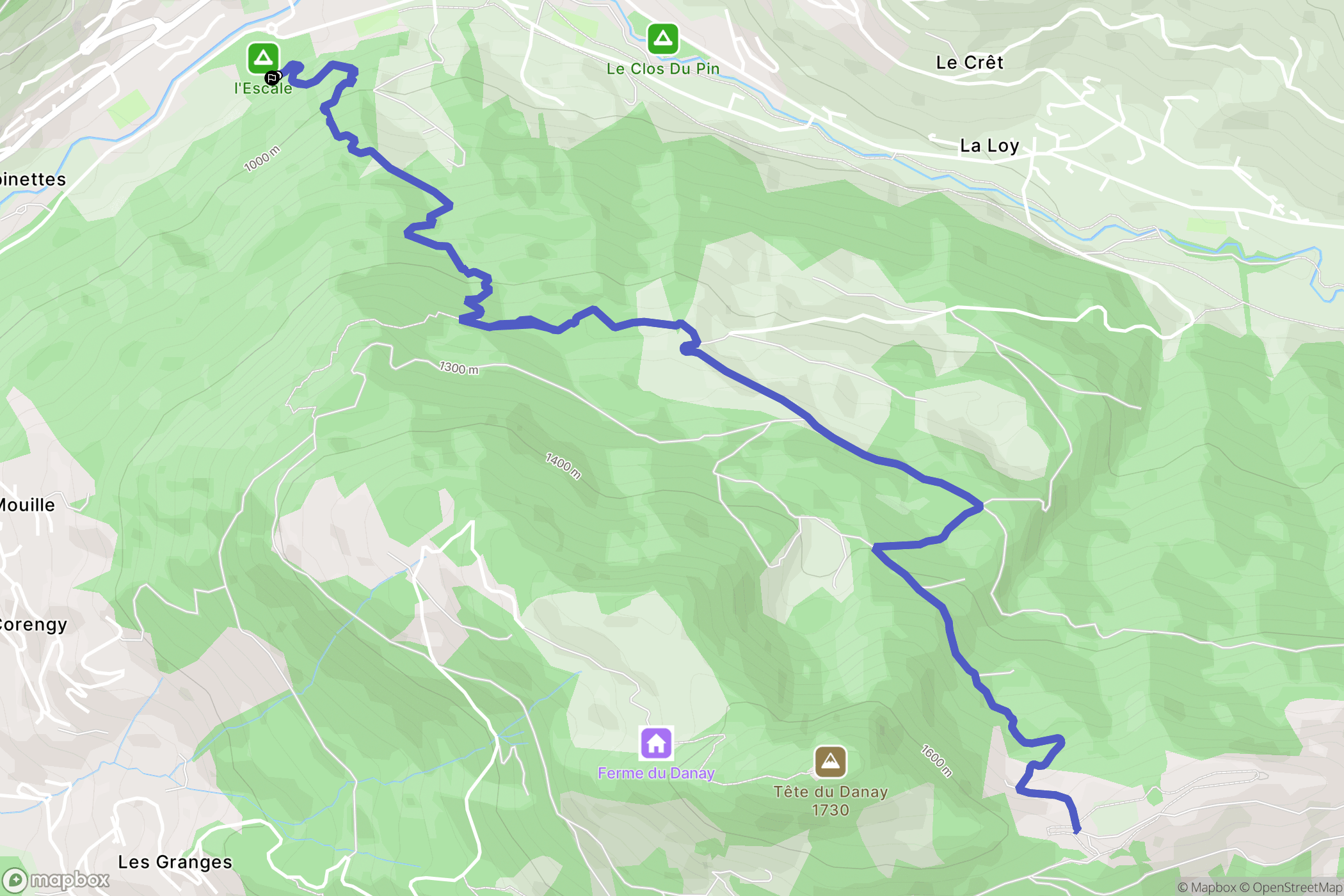 Le Grand-Bornand : carte du parcours de randonnée - France