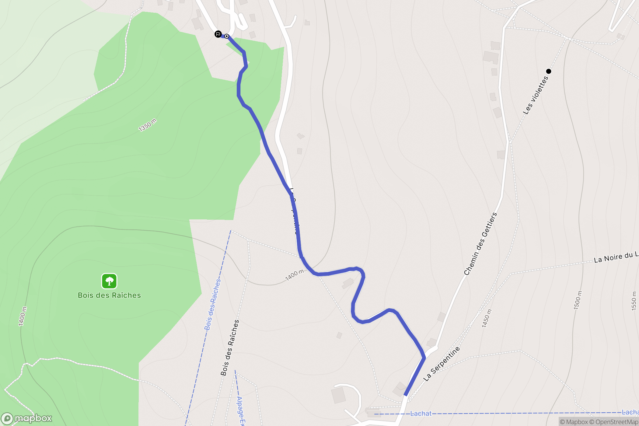 Le Grand-Bornand : carte du parcours de randonnée - France
