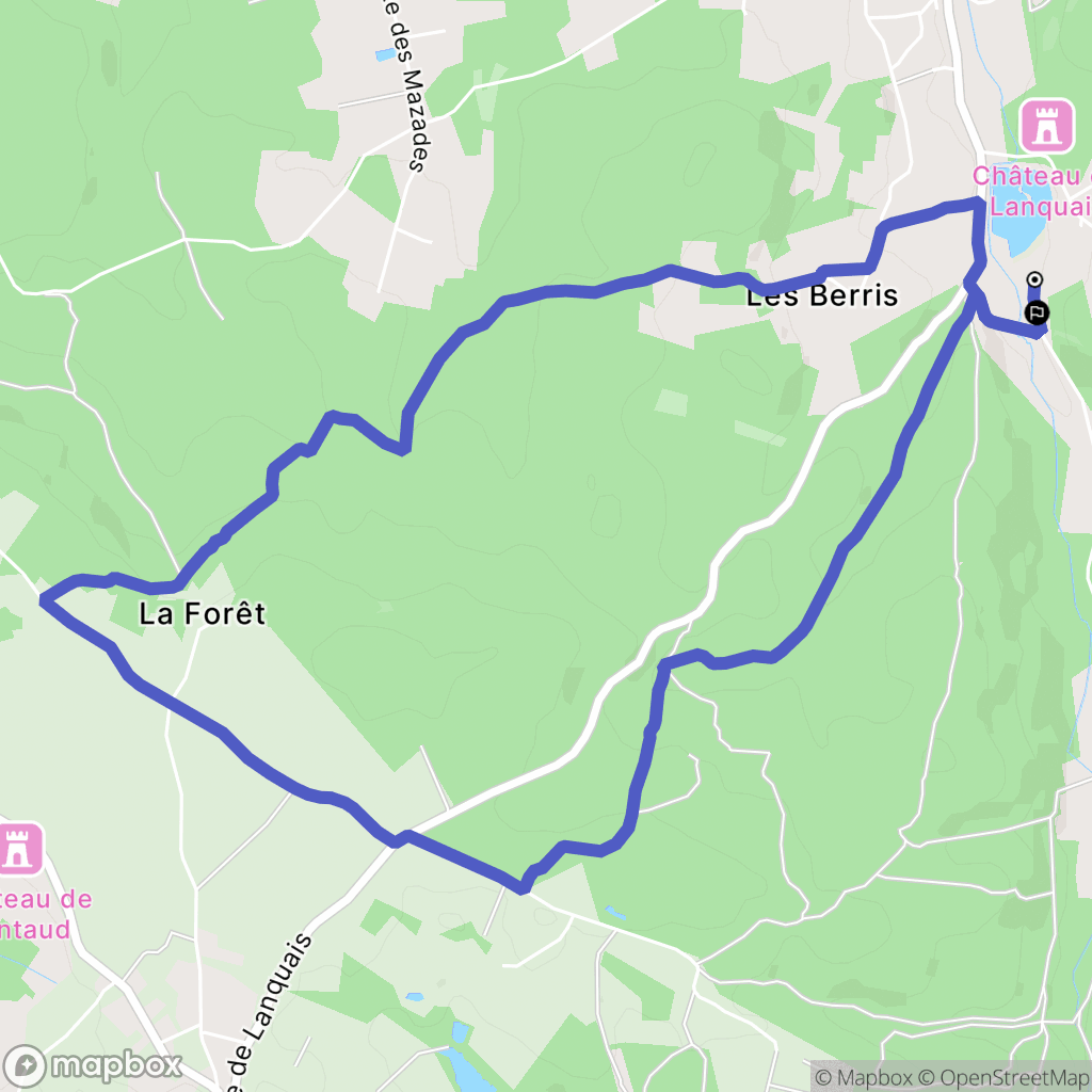 Lanquais : carte du parcours de randonnée - France
