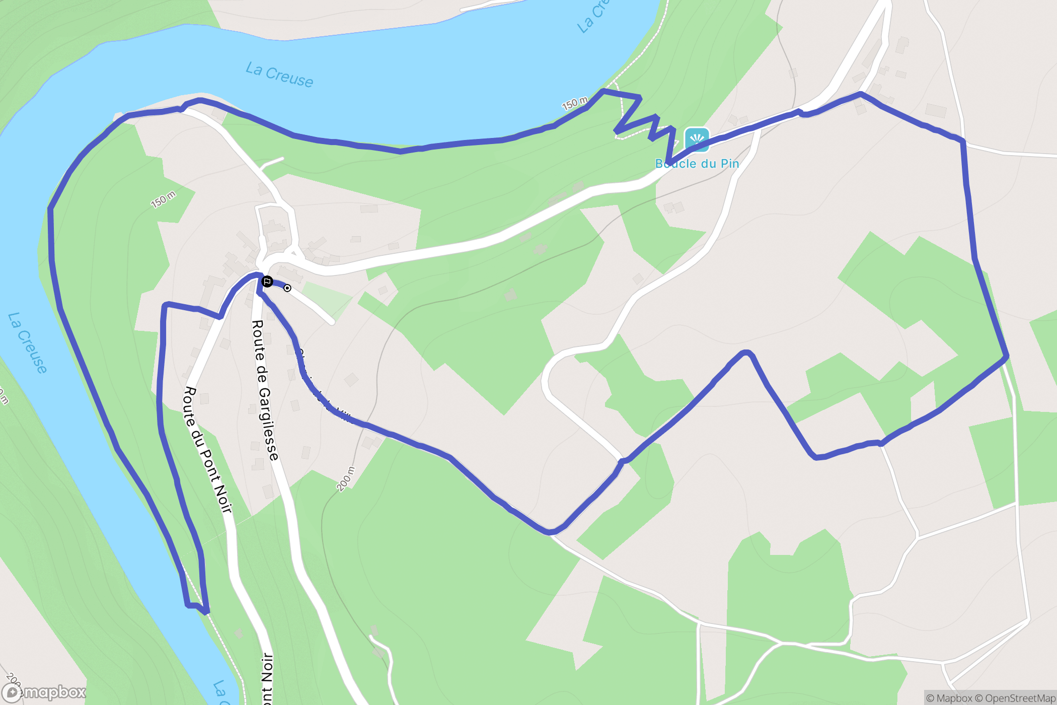 Badecon-le-Pin : carte du parcours de randonnée - France