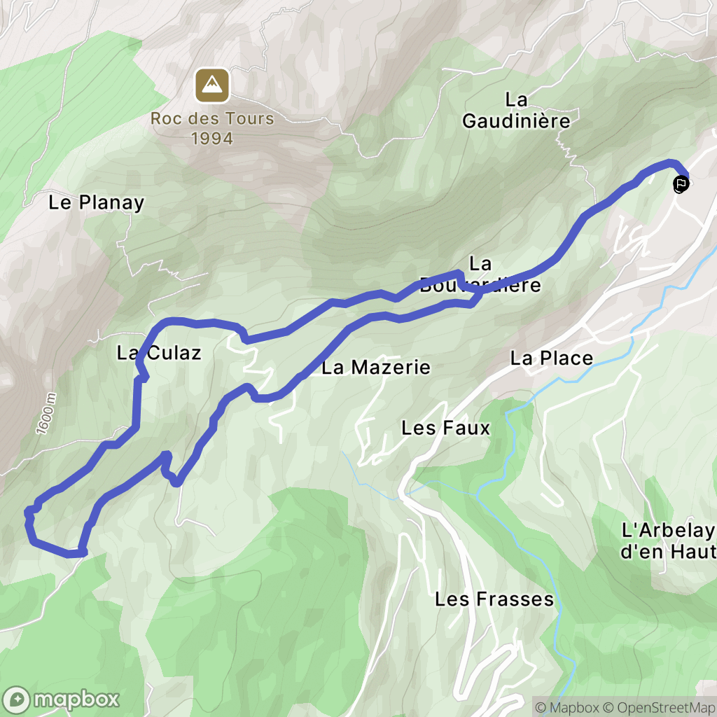 Le Grand-Bornand : carte du parcours de randonnée - France