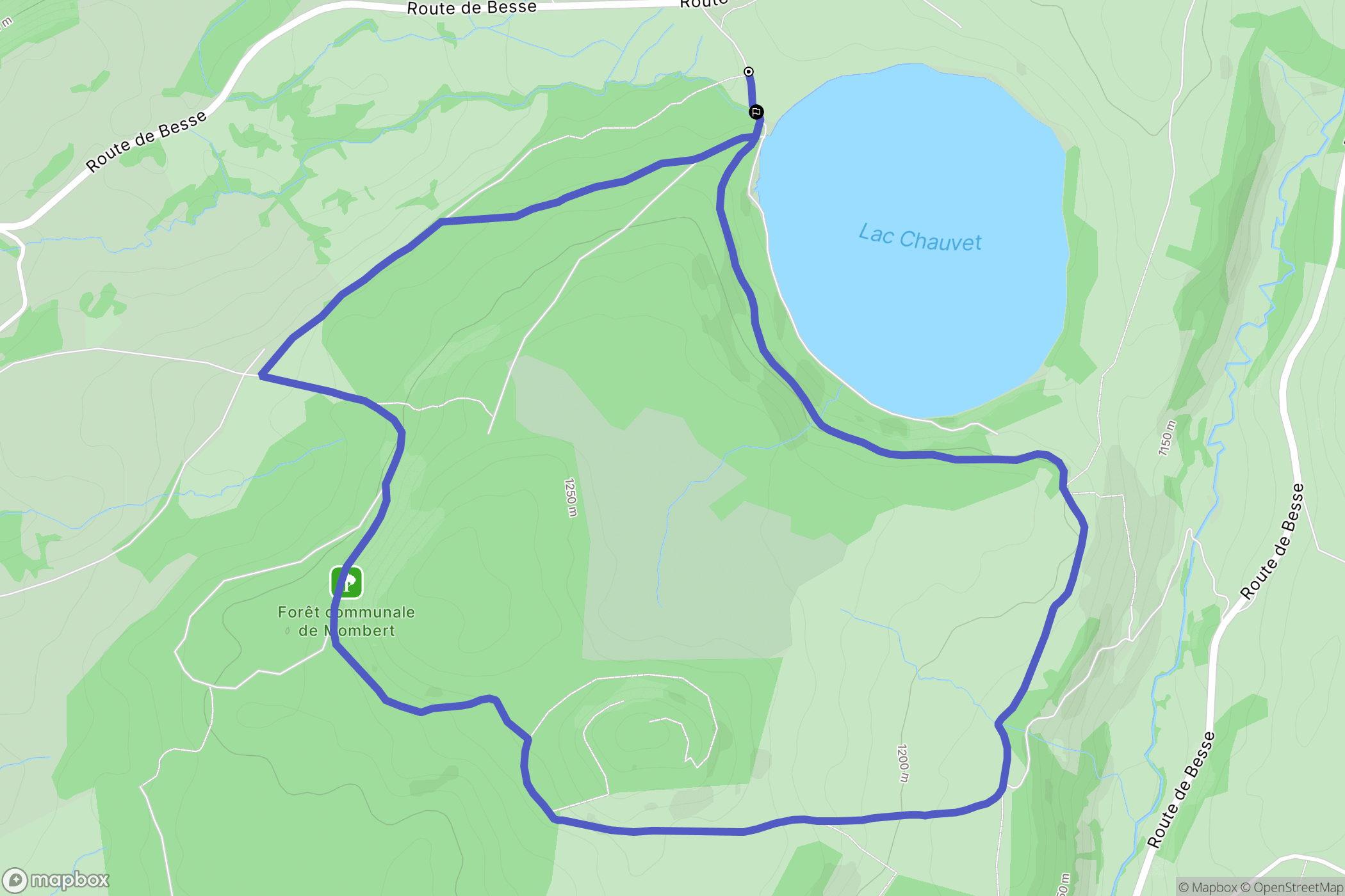 Picherande : carte du parcours de randonnée - France