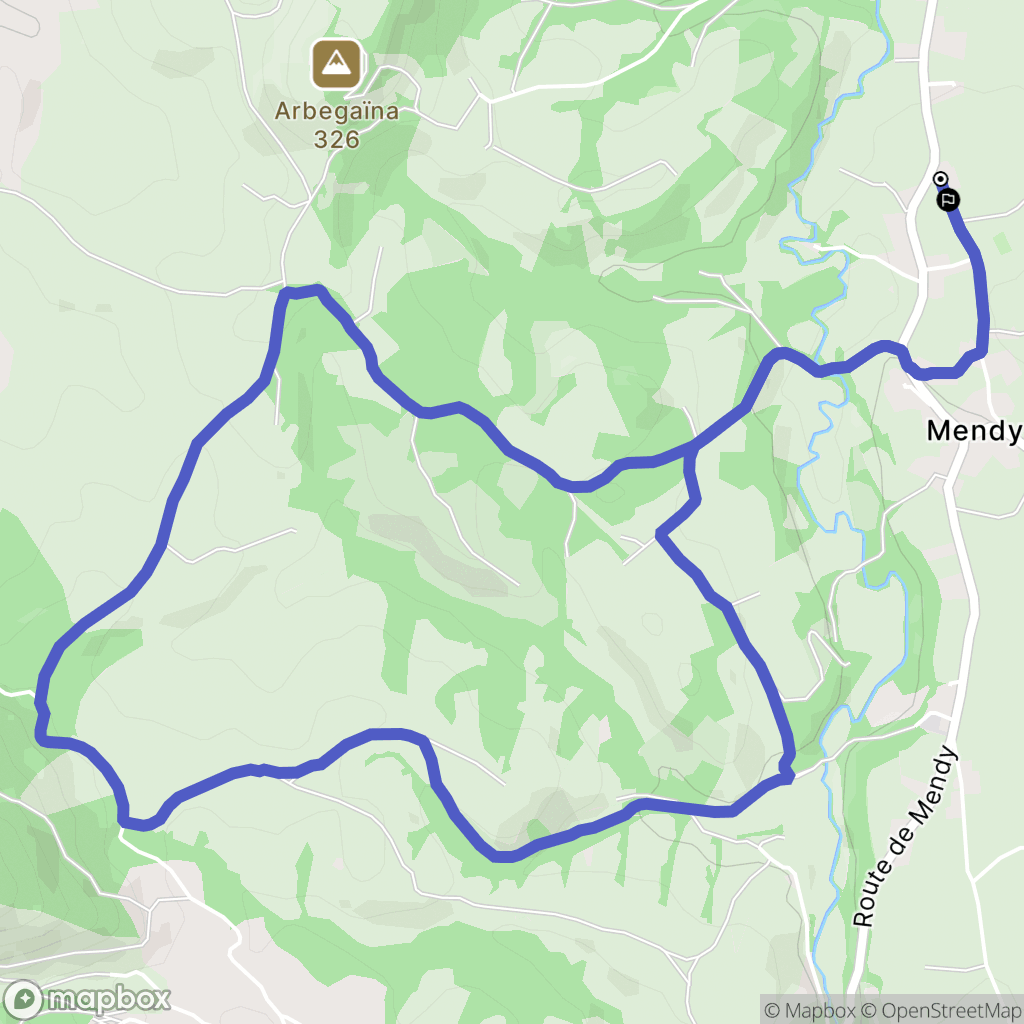 Idaux-Mendy : carte du parcours de randonnée - France