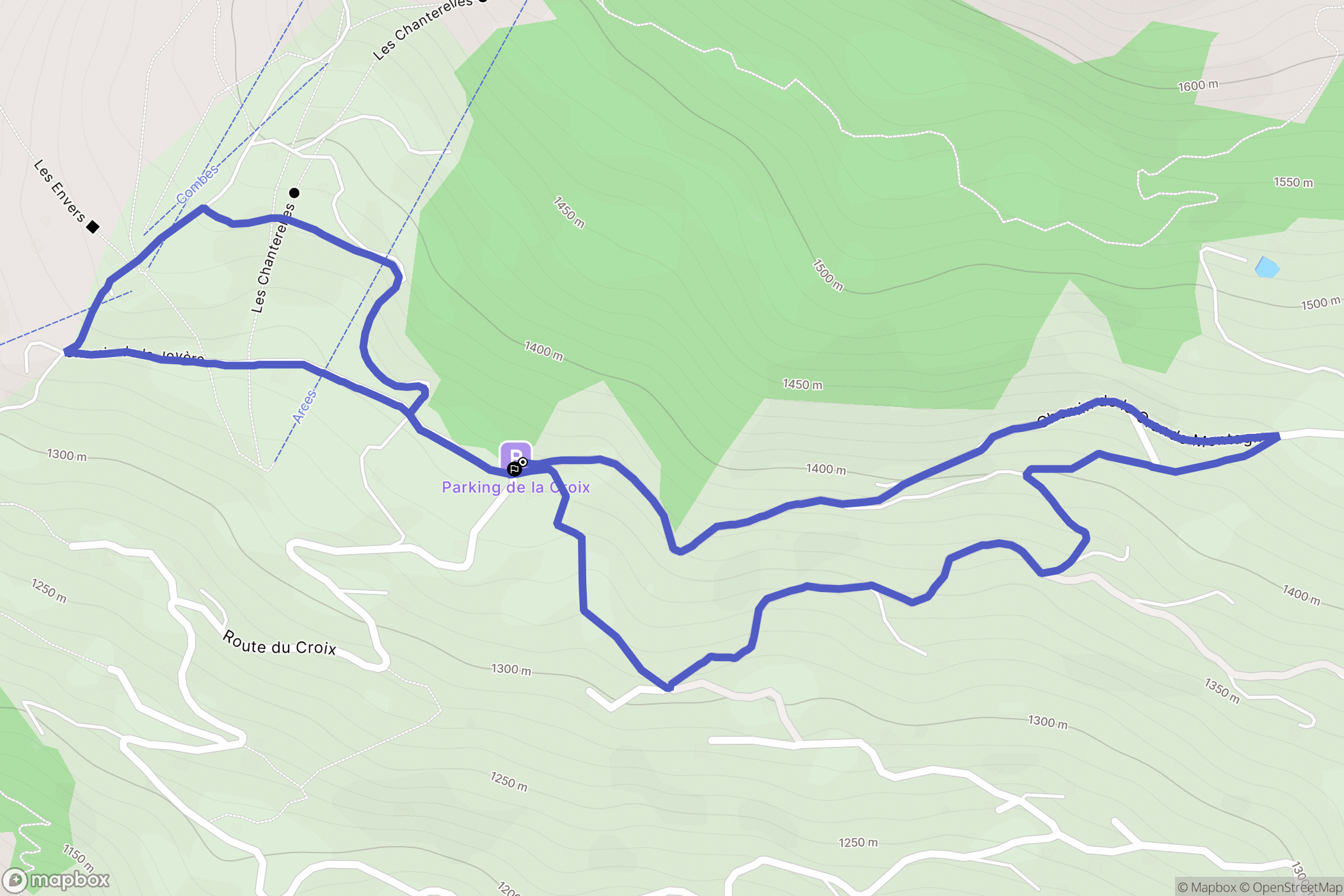 Le Grand-Bornand : carte du parcours de randonnée - France