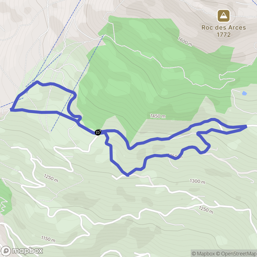 Le Grand-Bornand : carte du parcours de randonnée - France