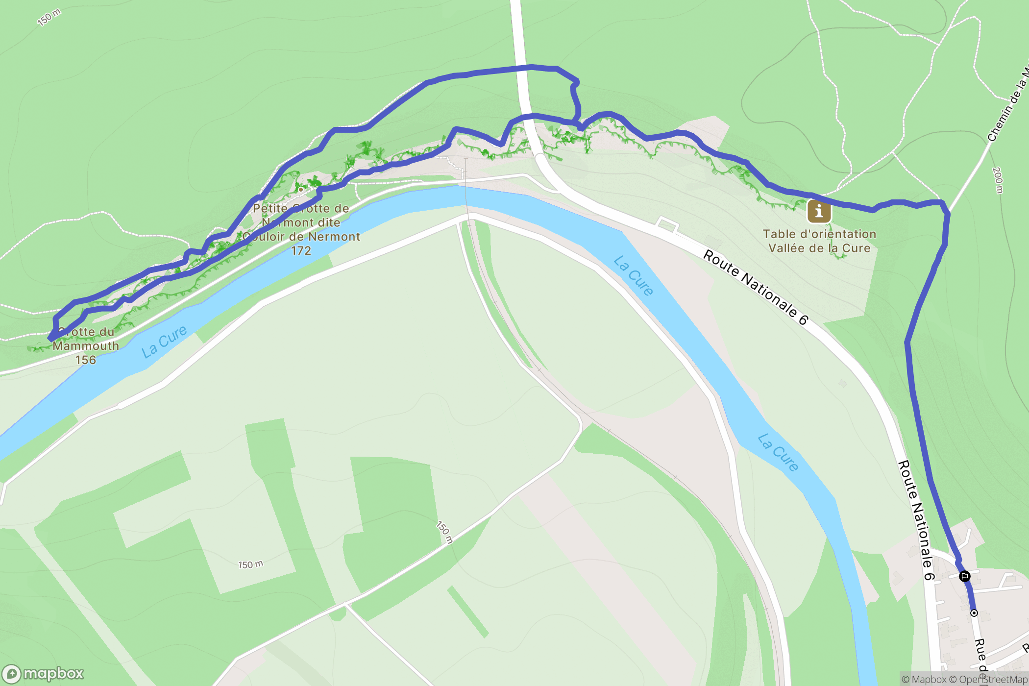 Saint-Moré : carte du parcours de randonnée - France