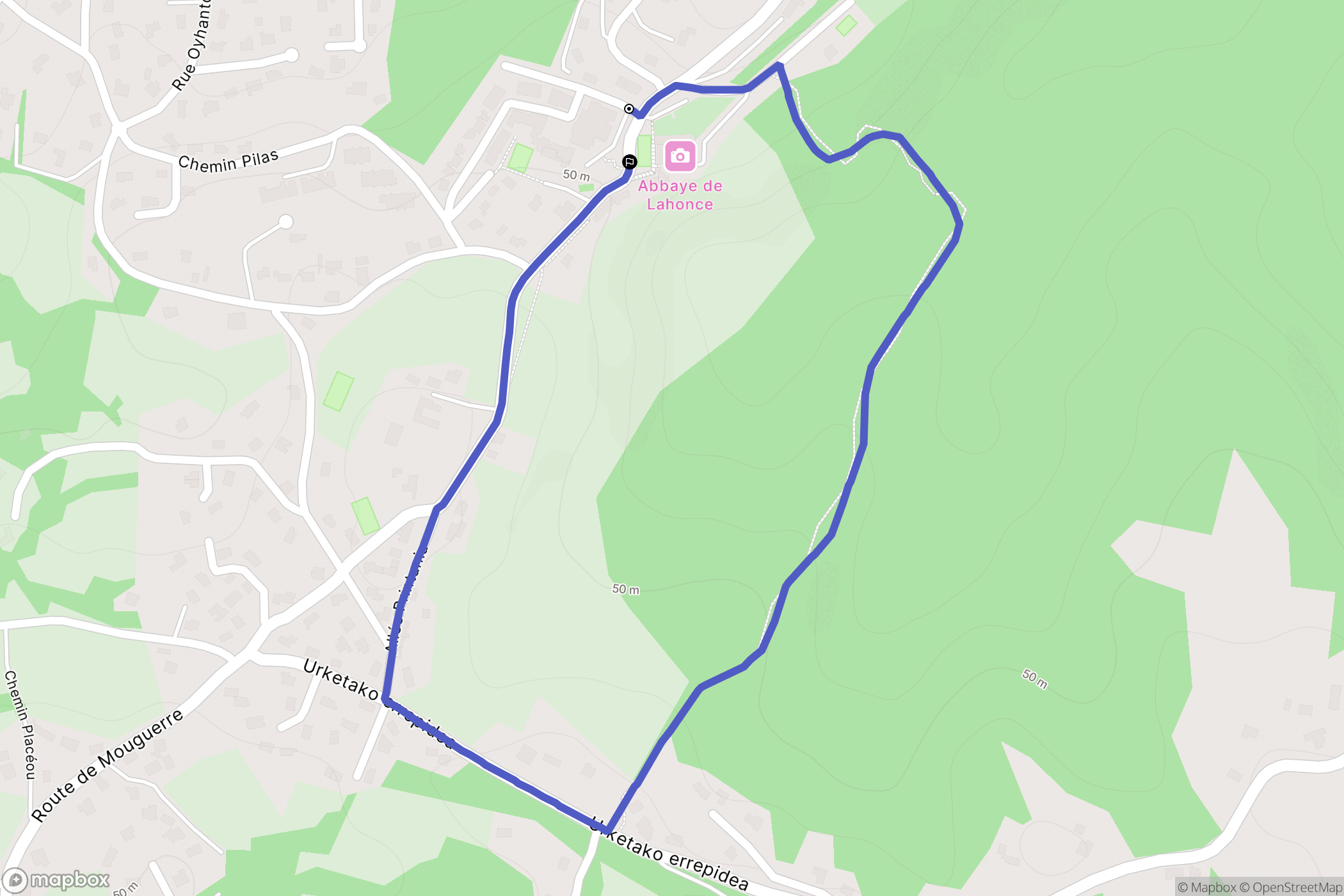Lahonce : carte du parcours de randonnée - France