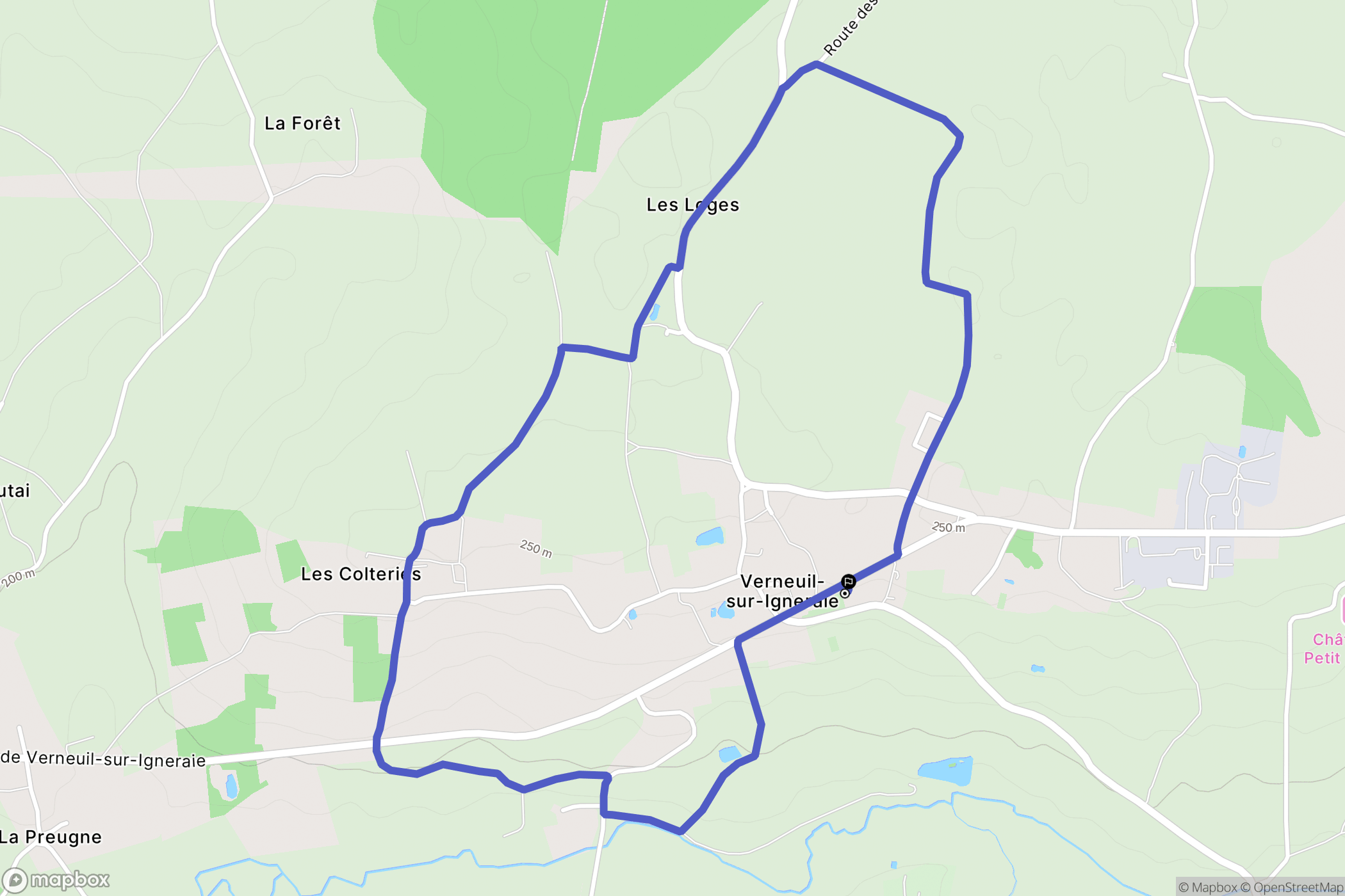 Verneuil-sur-Igneraie : carte du parcours de randonnée - France