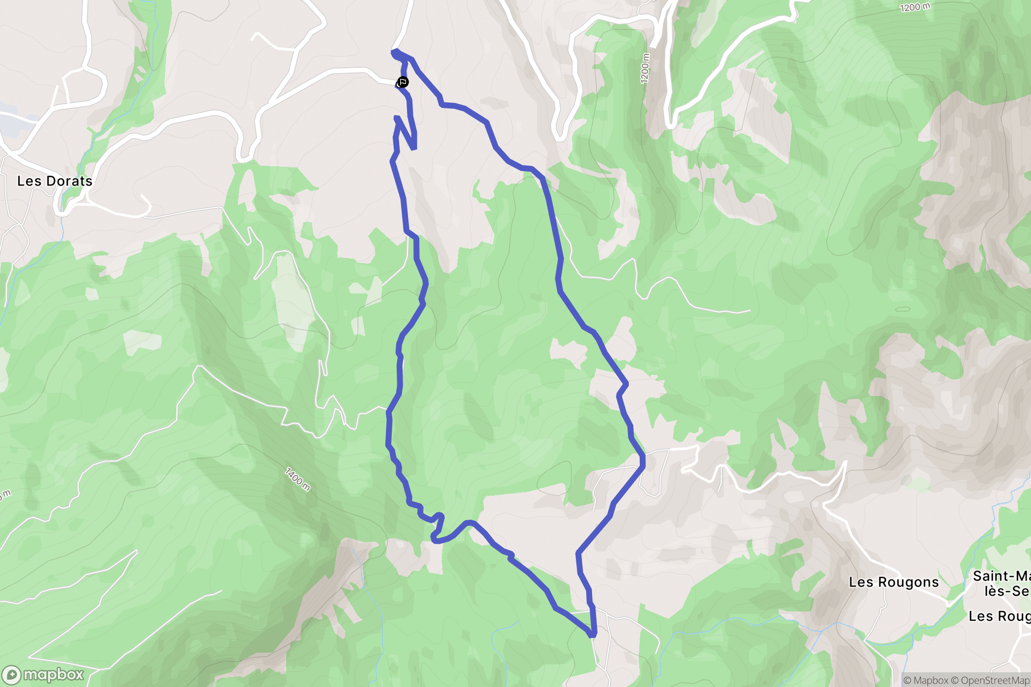 Bréziers : carte du parcours de randonnée - France