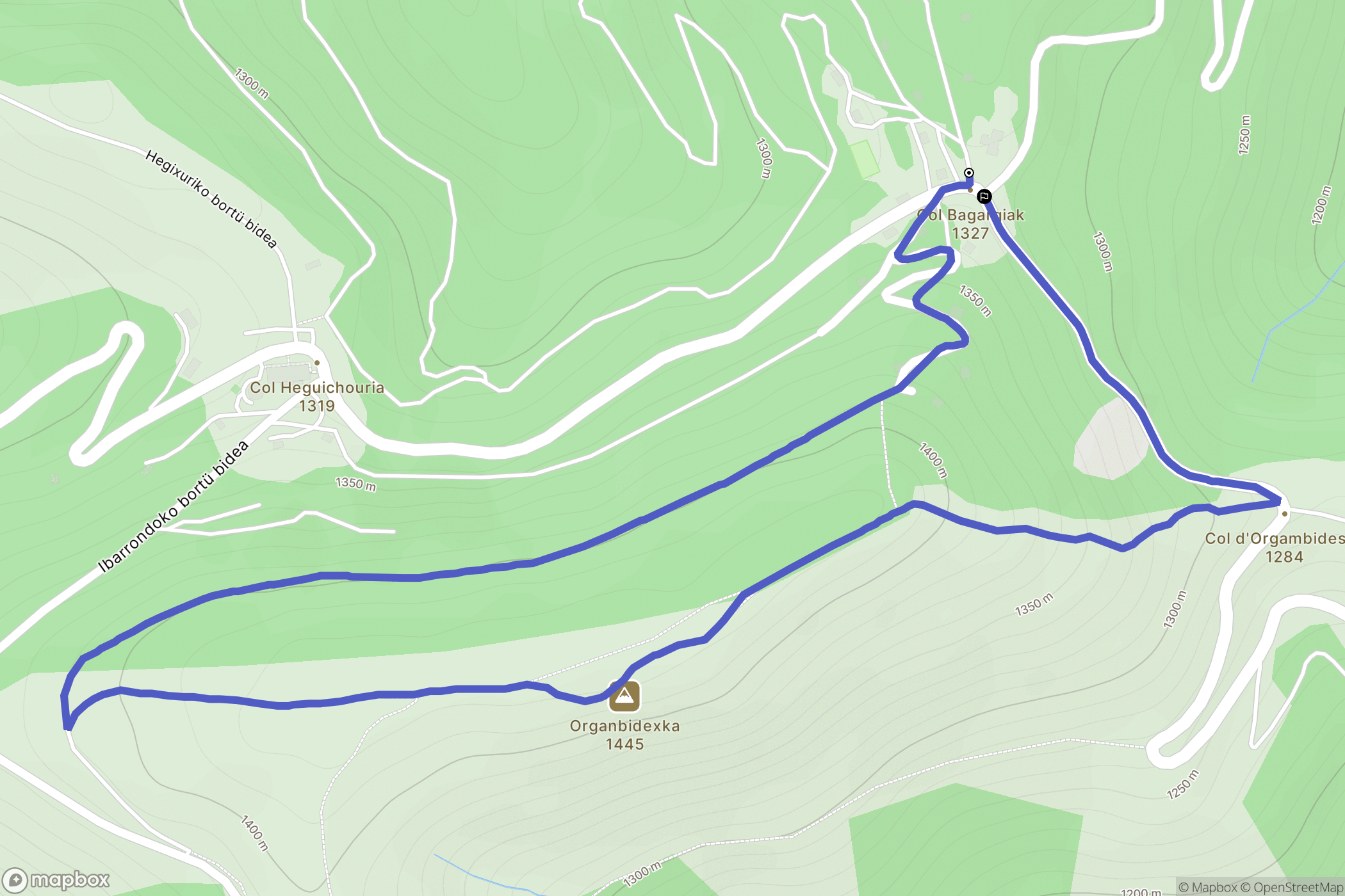 Larrau : carte du parcours de randonnée - France