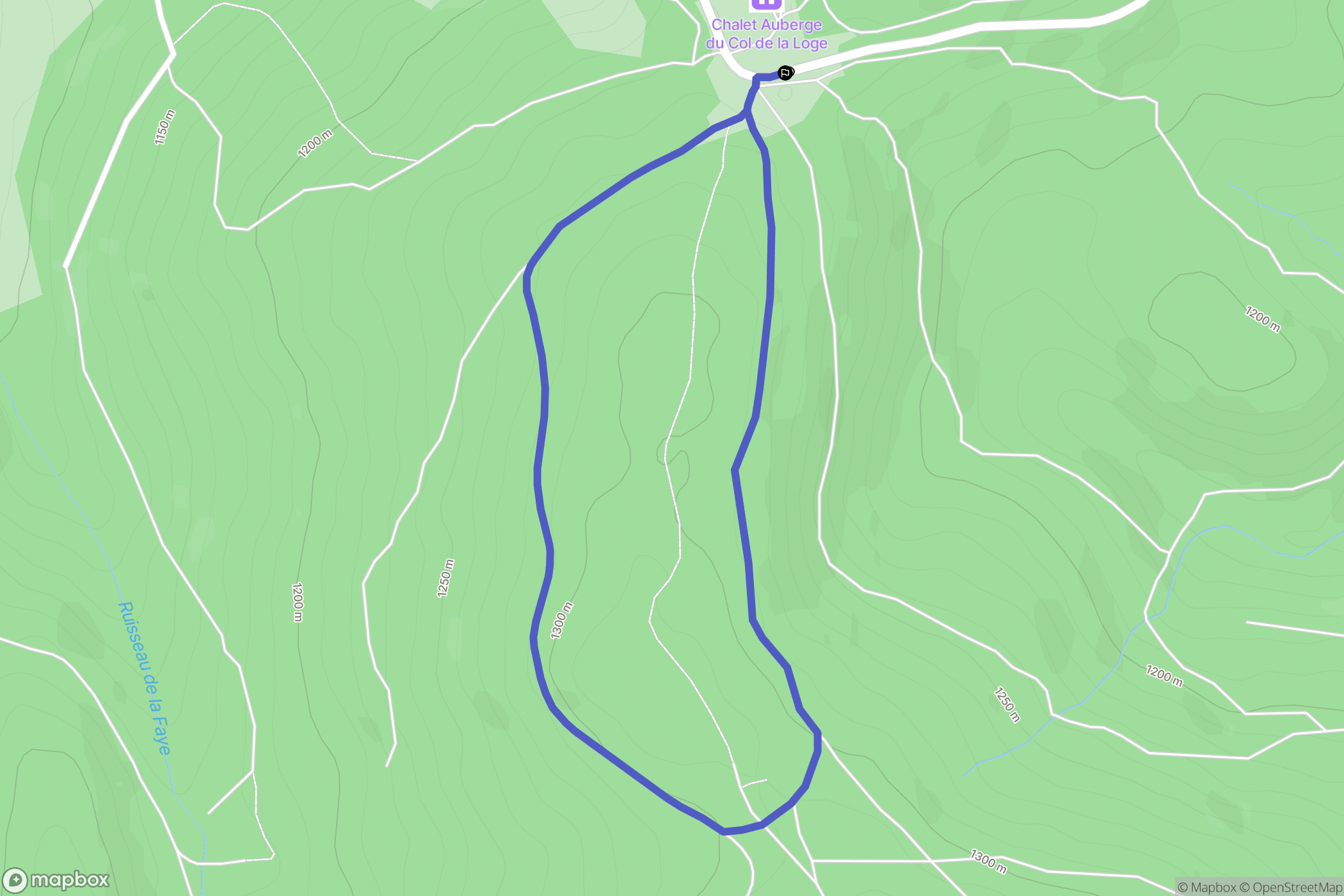 La Chambonie : carte du parcours de randonnée - France