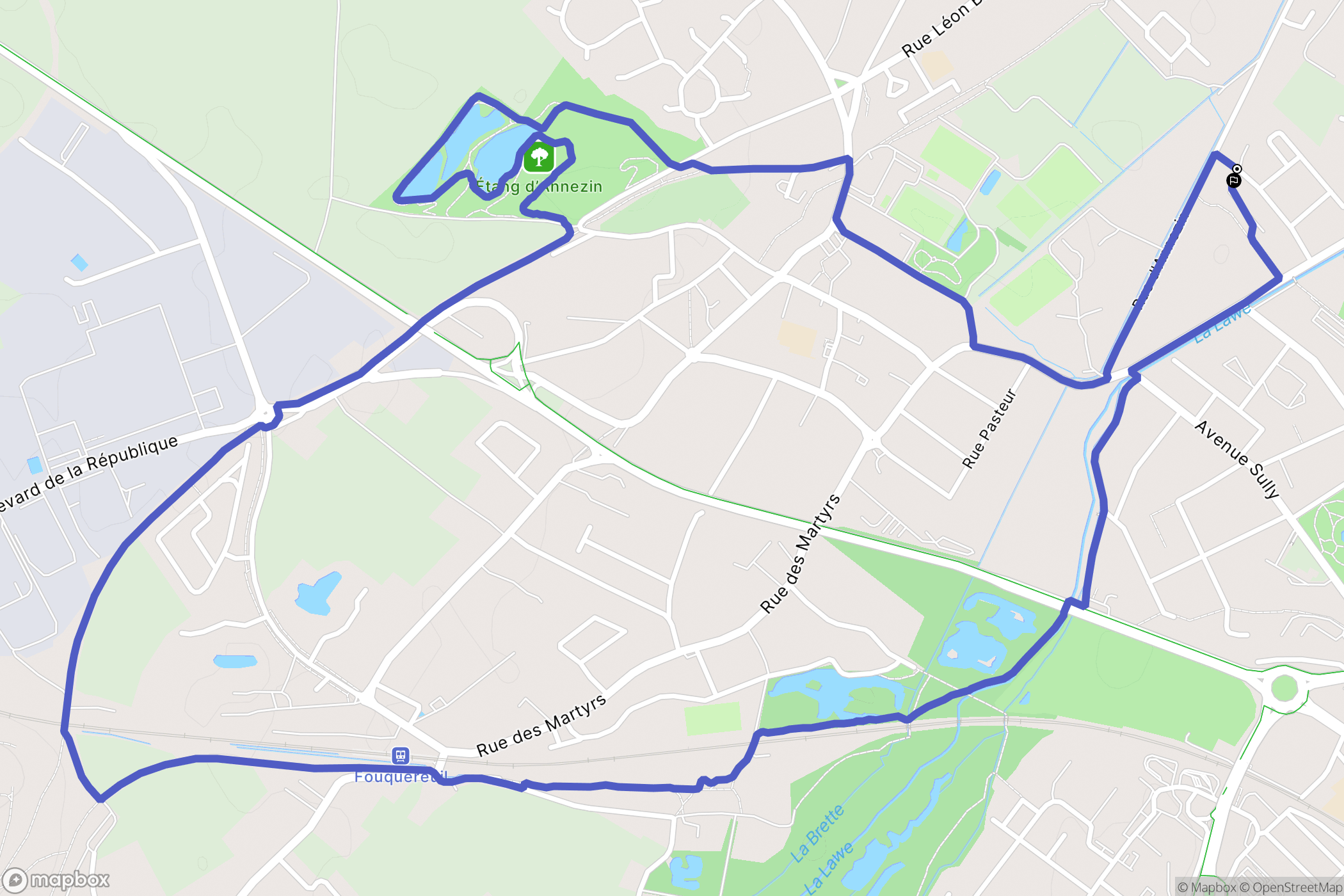 Béthune : carte du parcours de randonnée - France