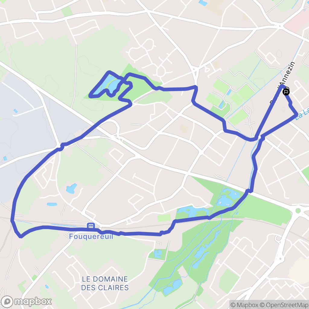 Béthune : carte du parcours de randonnée - France