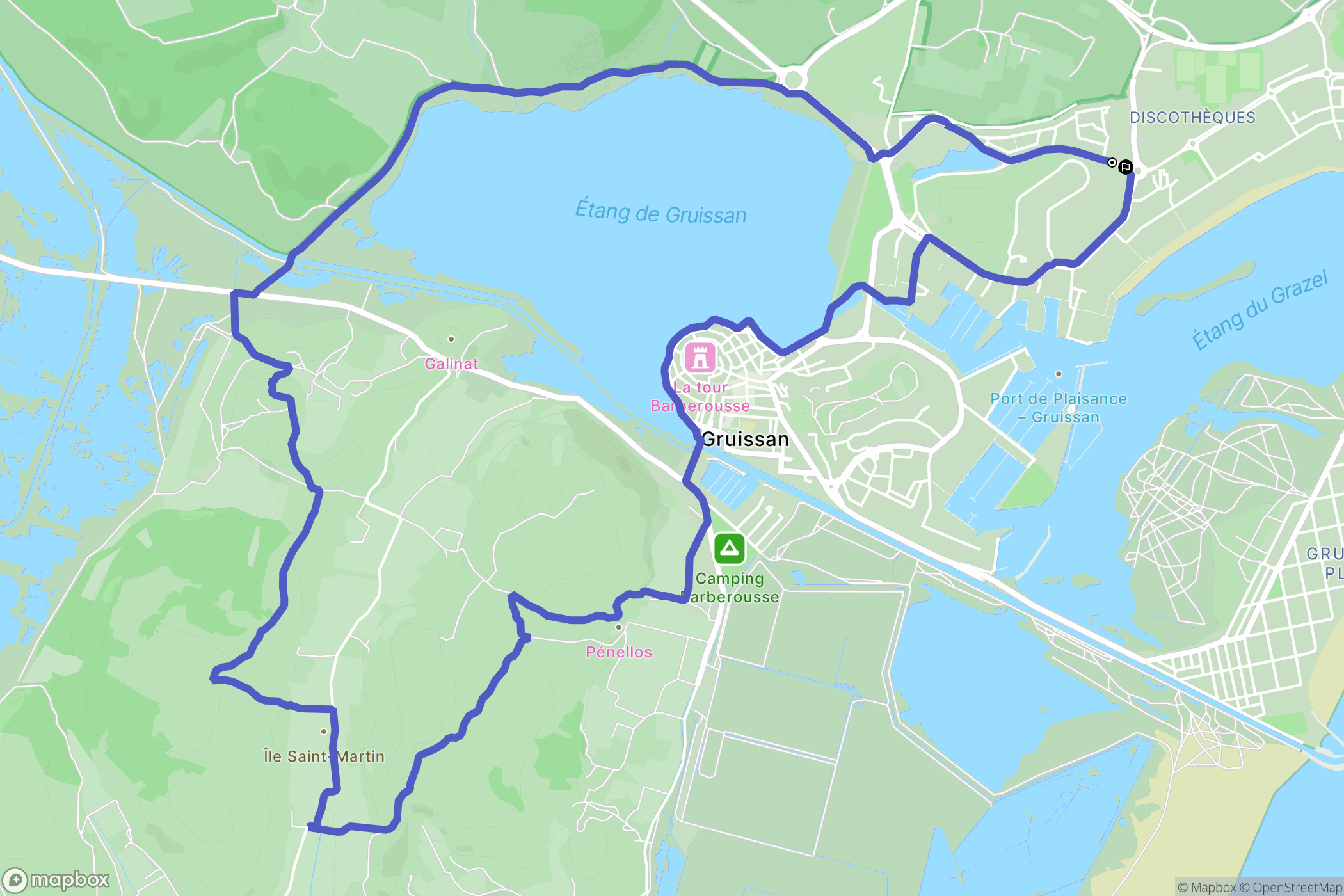 Gruissan : carte du parcours de randonnée - France