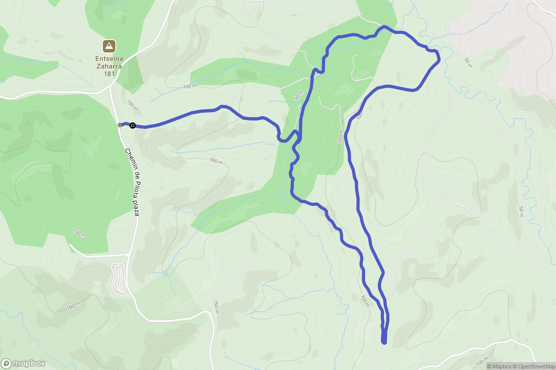 Hasparren : carte du parcours de randonnée - France