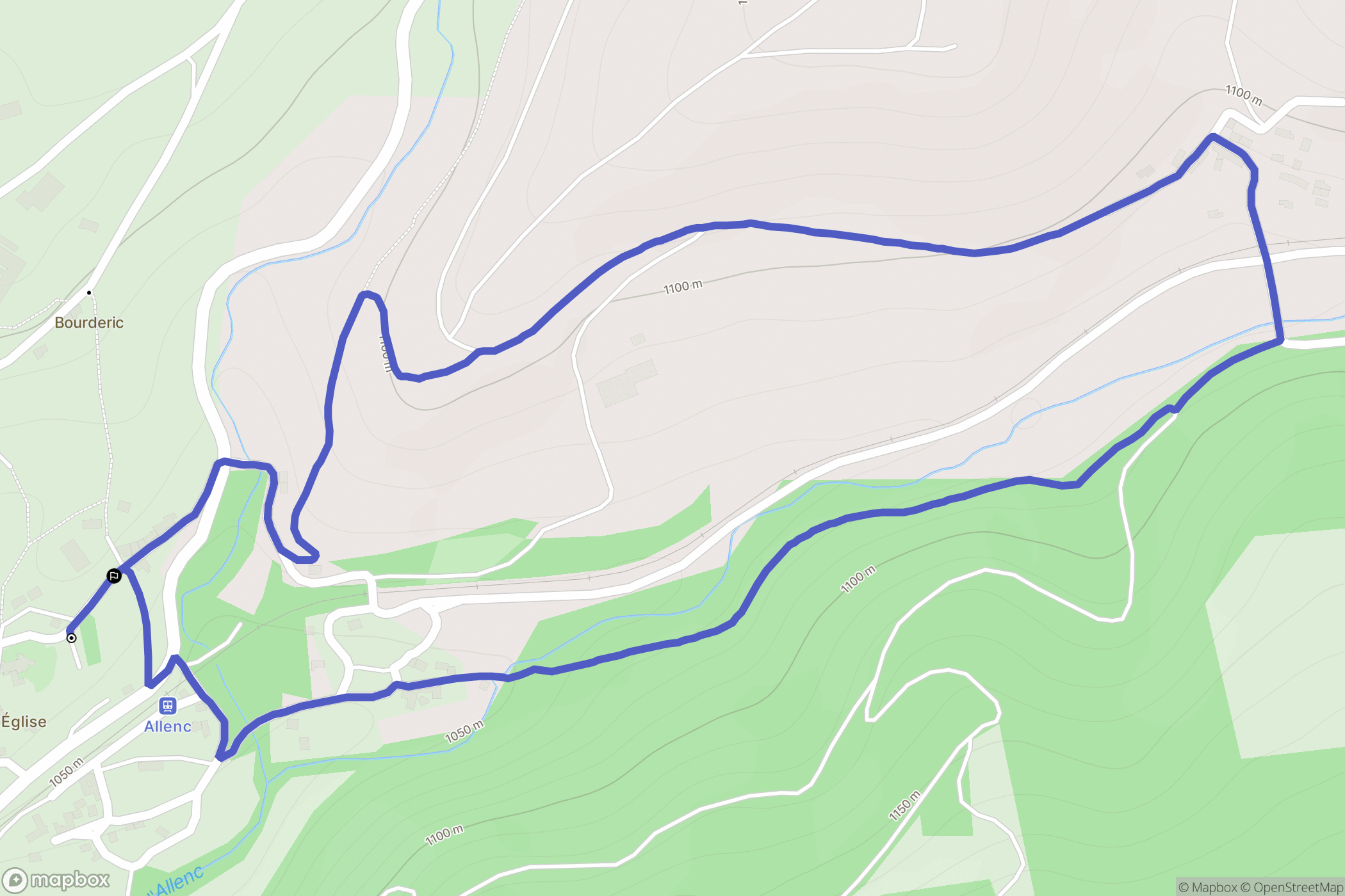 Allenc : carte du parcours de randonnée - France