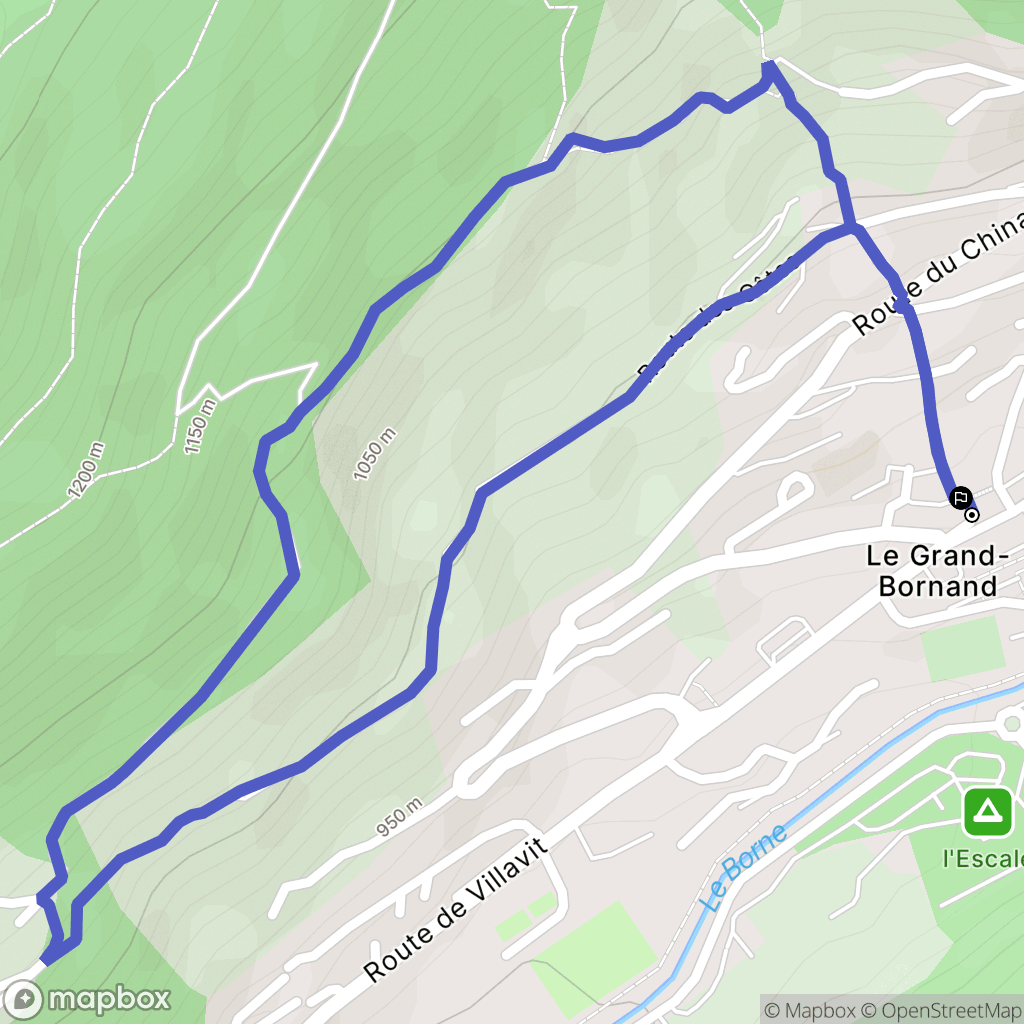 Le Grand-Bornand : carte du parcours de randonnée - France