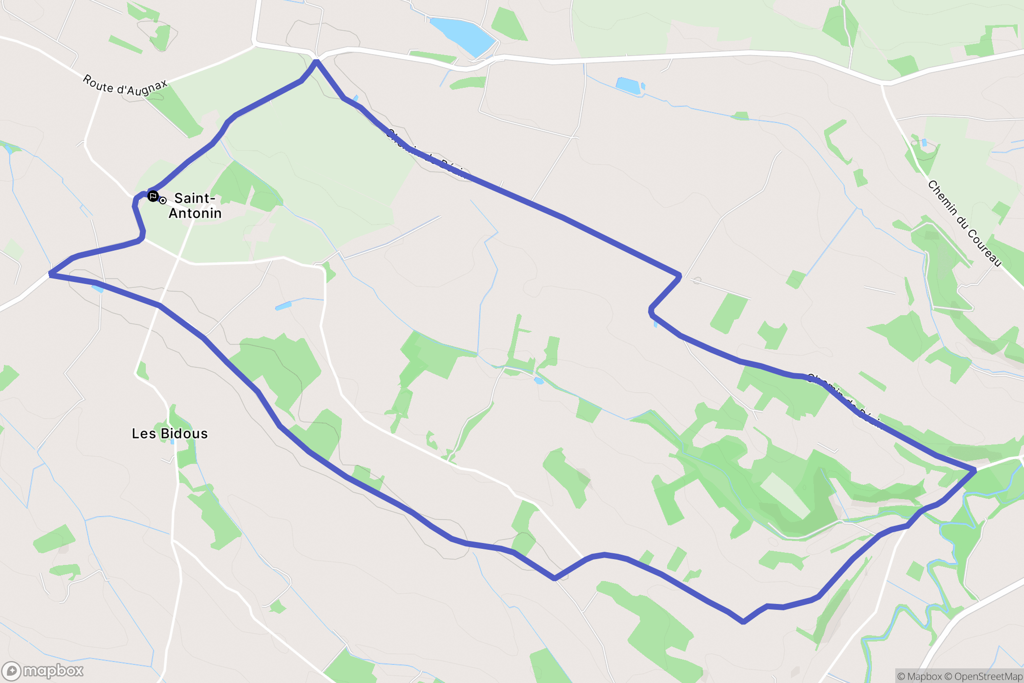 Saint-Antonin : carte du parcours de randonnée - France