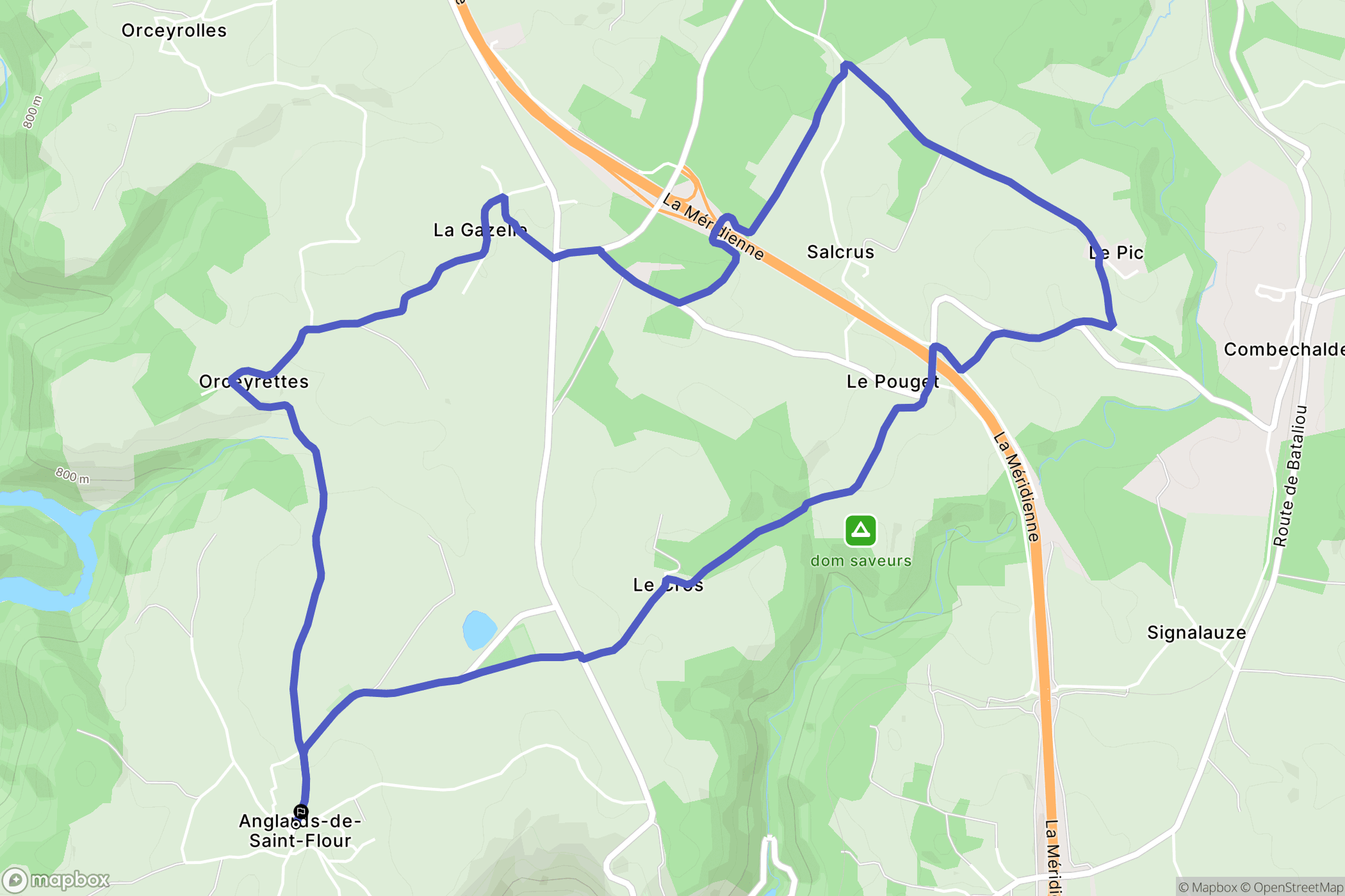 Anglards-de-Saint-Flour : carte du parcours de randonnée - France