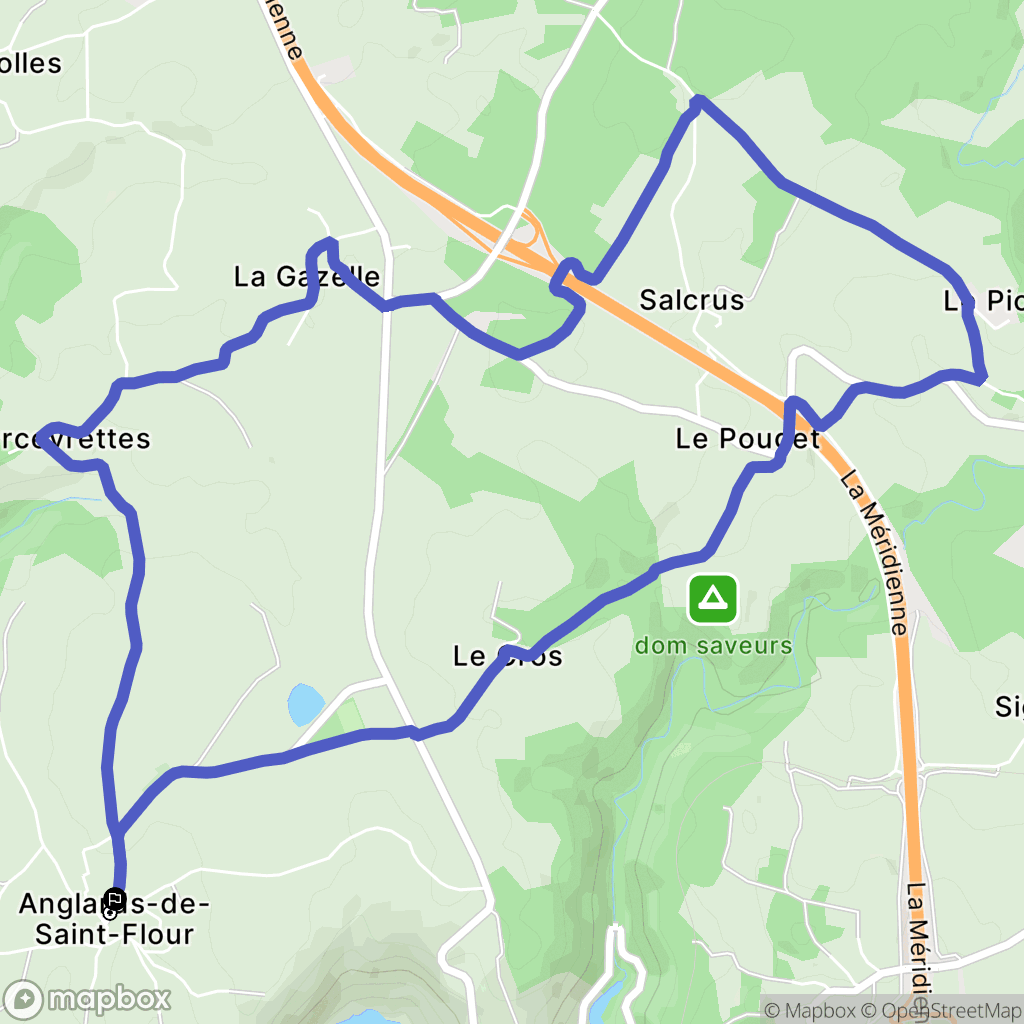 Anglards-de-Saint-Flour : carte du parcours de randonnée - France