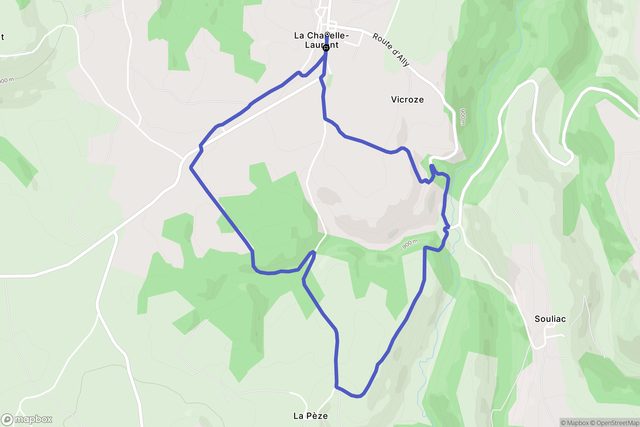 La Chapelle-Laurent : carte du parcours de randonnée - France