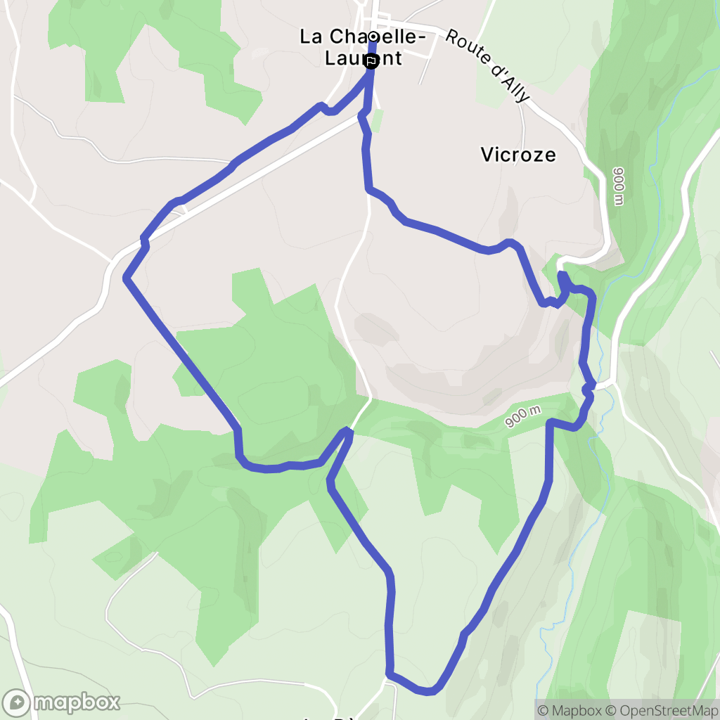 La Chapelle-Laurent : carte du parcours de randonnée - France