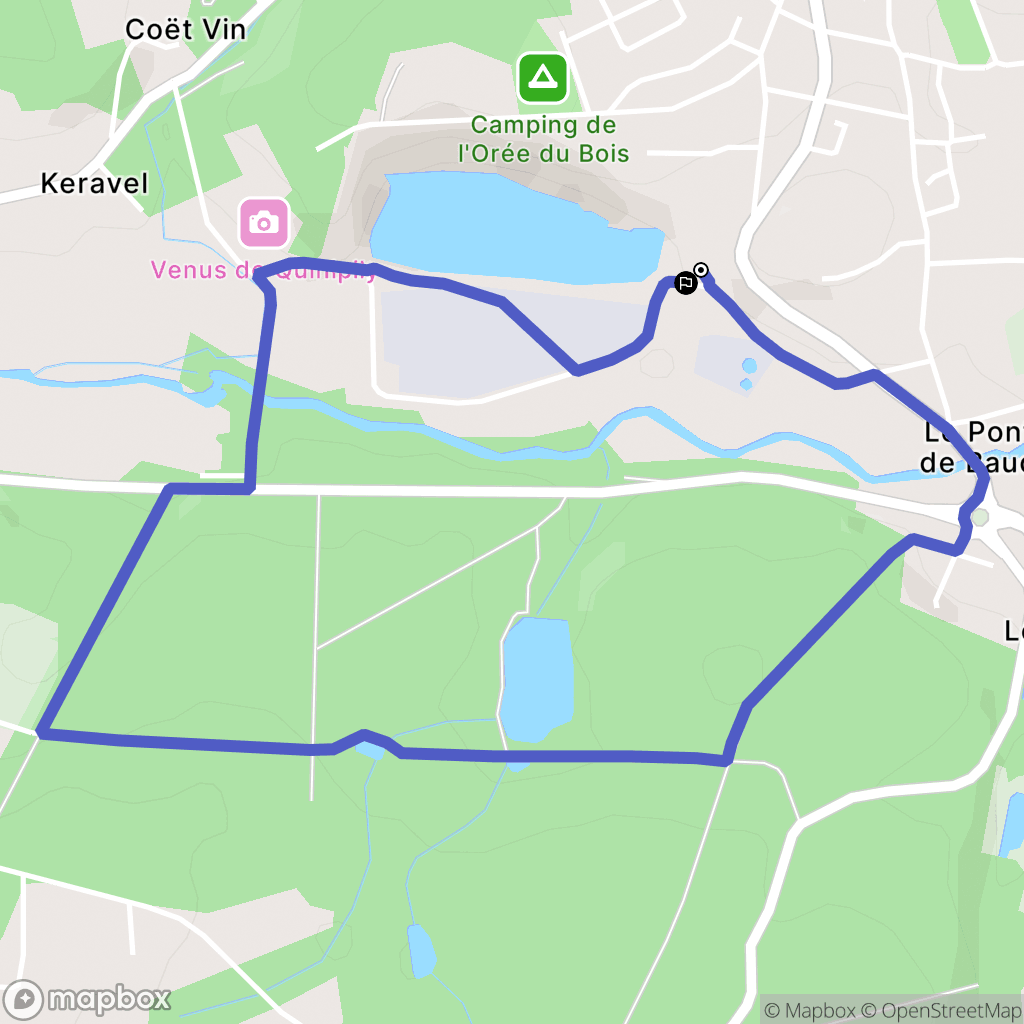 Baud : carte du parcours de randonnée - France
