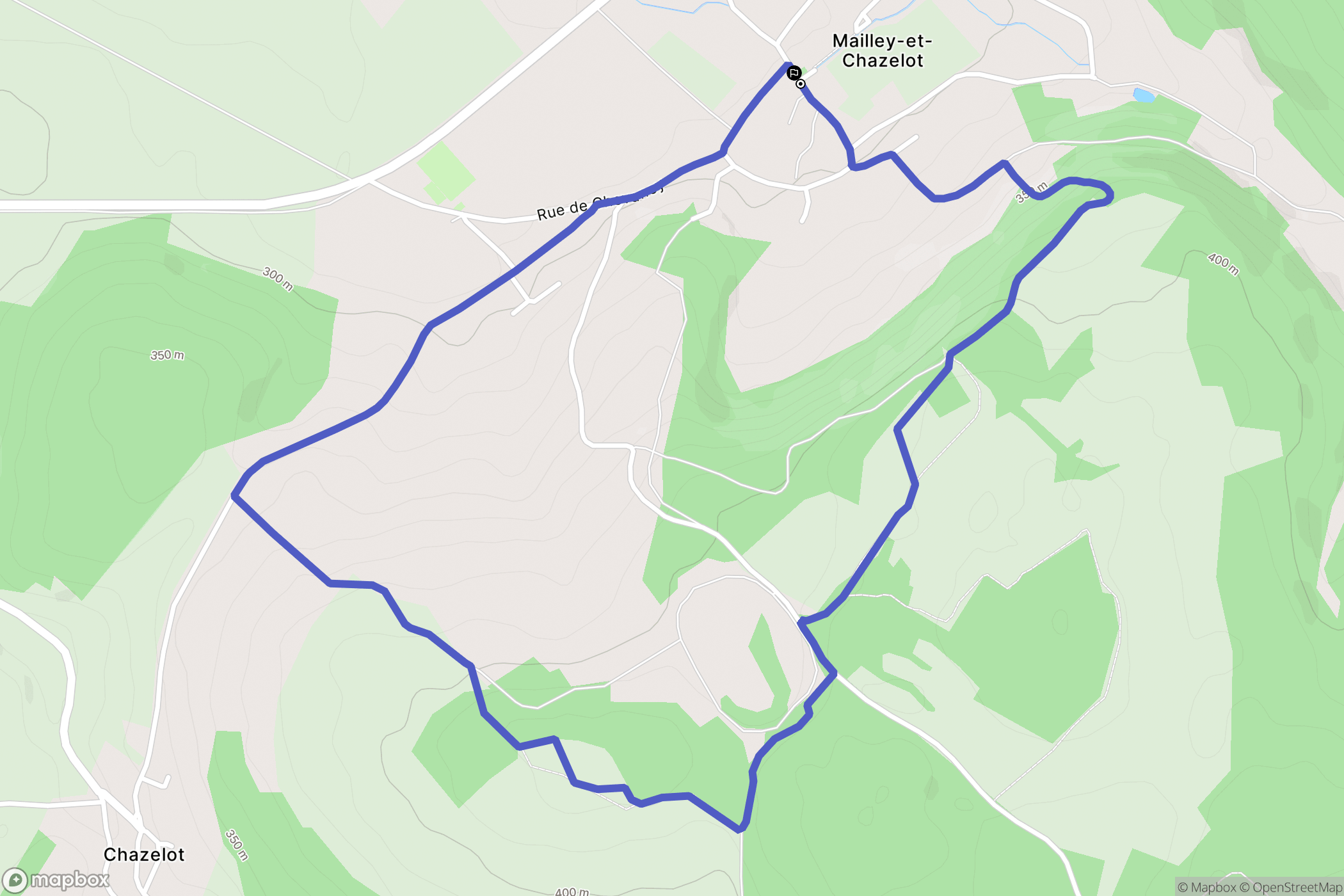 Mailley-et-Chazelot : carte du parcours de randonnée - France
