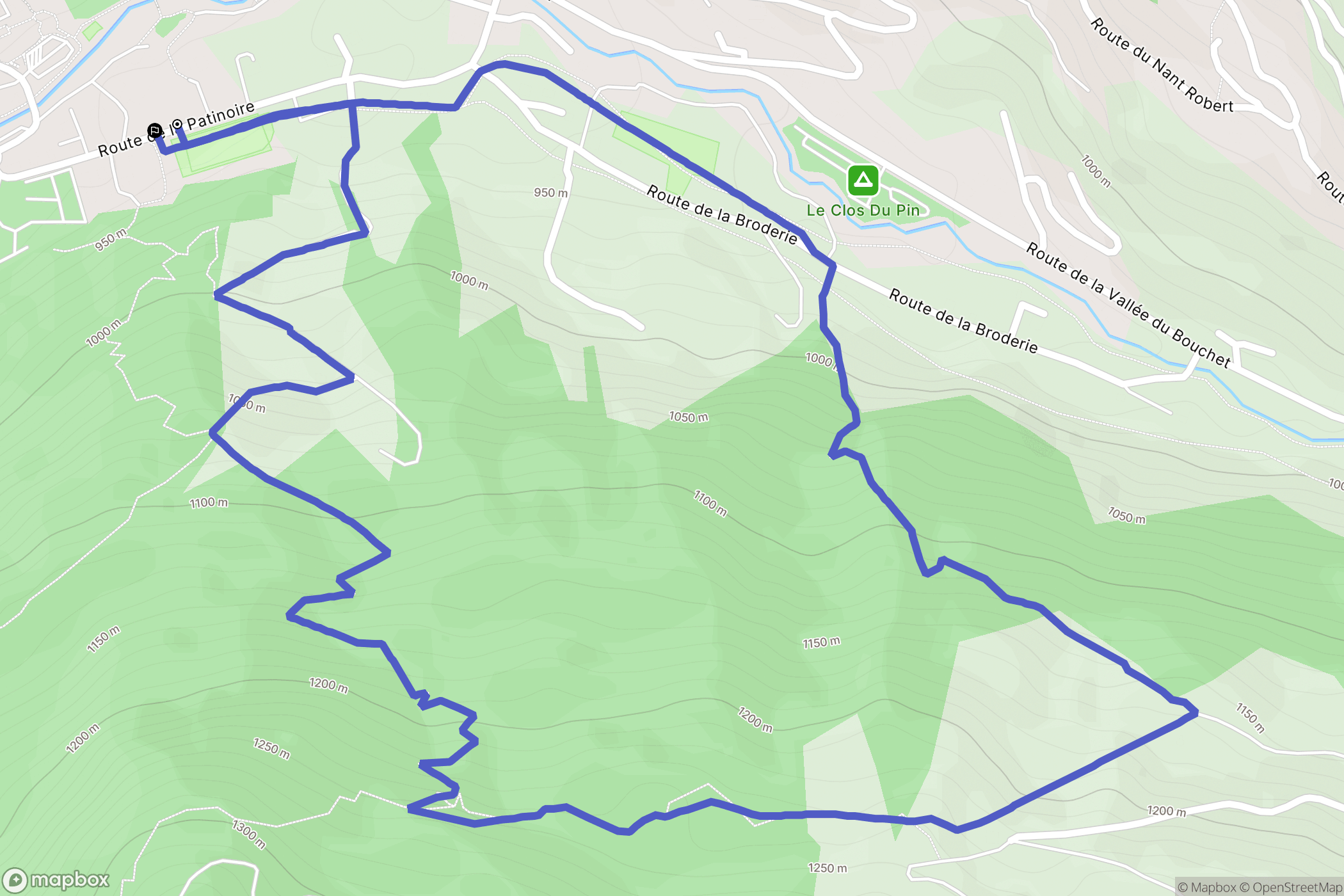 Le Grand-Bornand : carte du parcours de randonnée - France