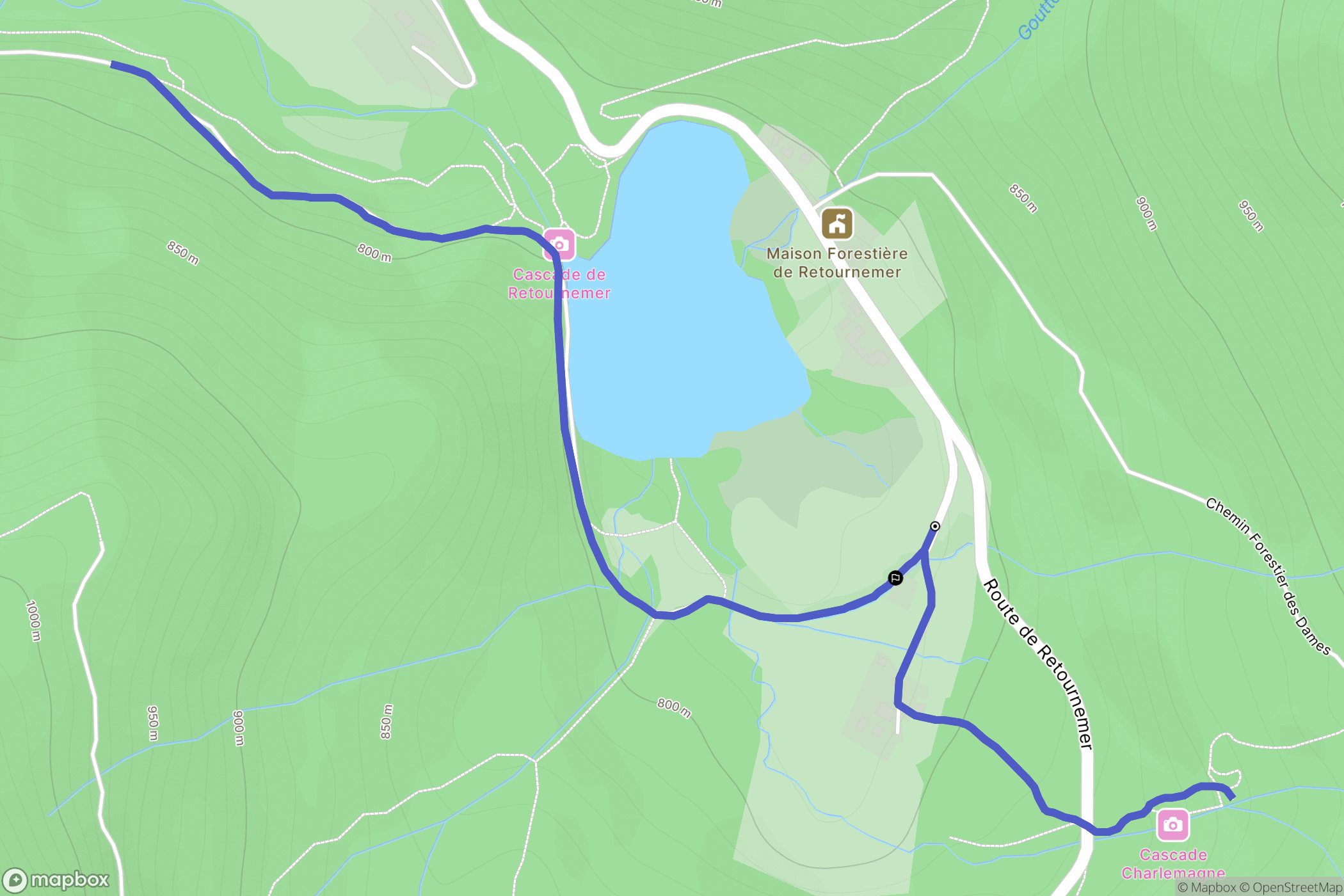 Xonrupt-Longemer : carte du parcours de randonnée - France
