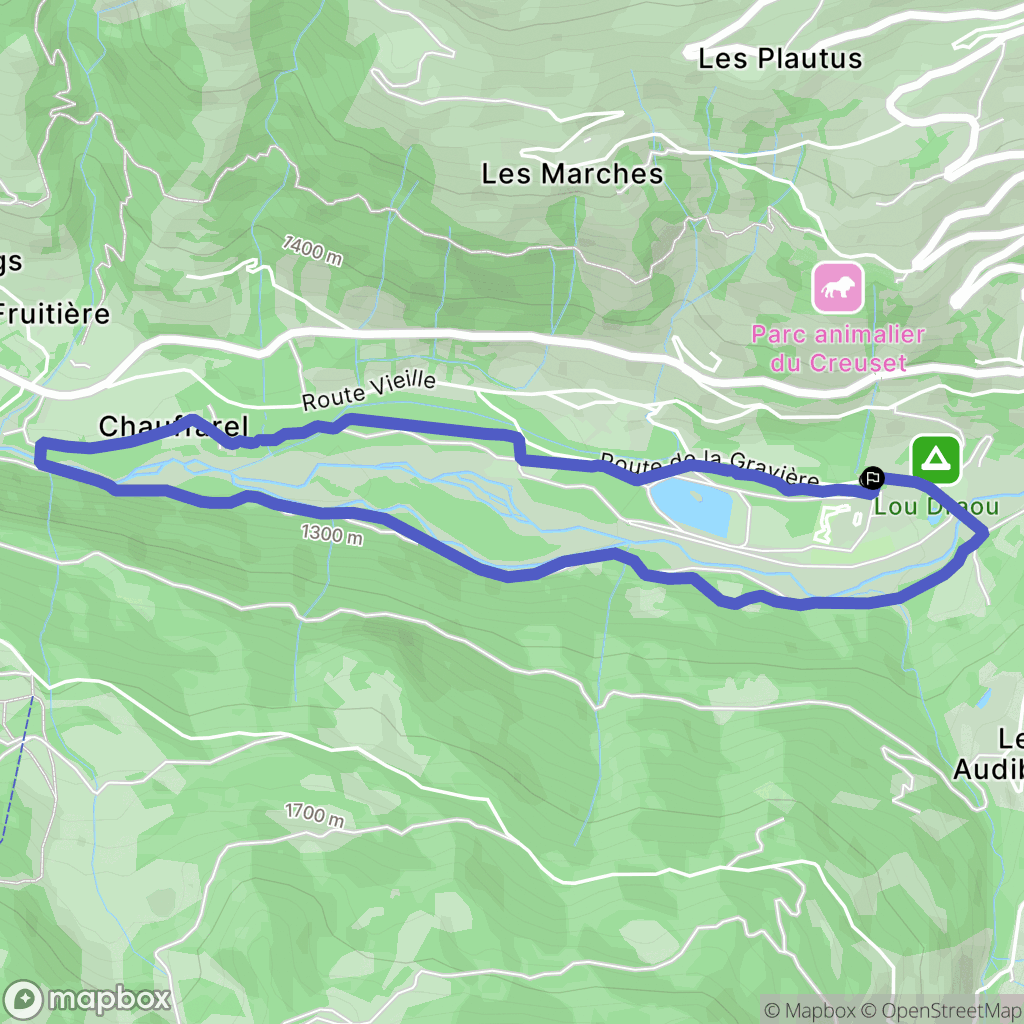 Orcières : carte du parcours de randonnée - France