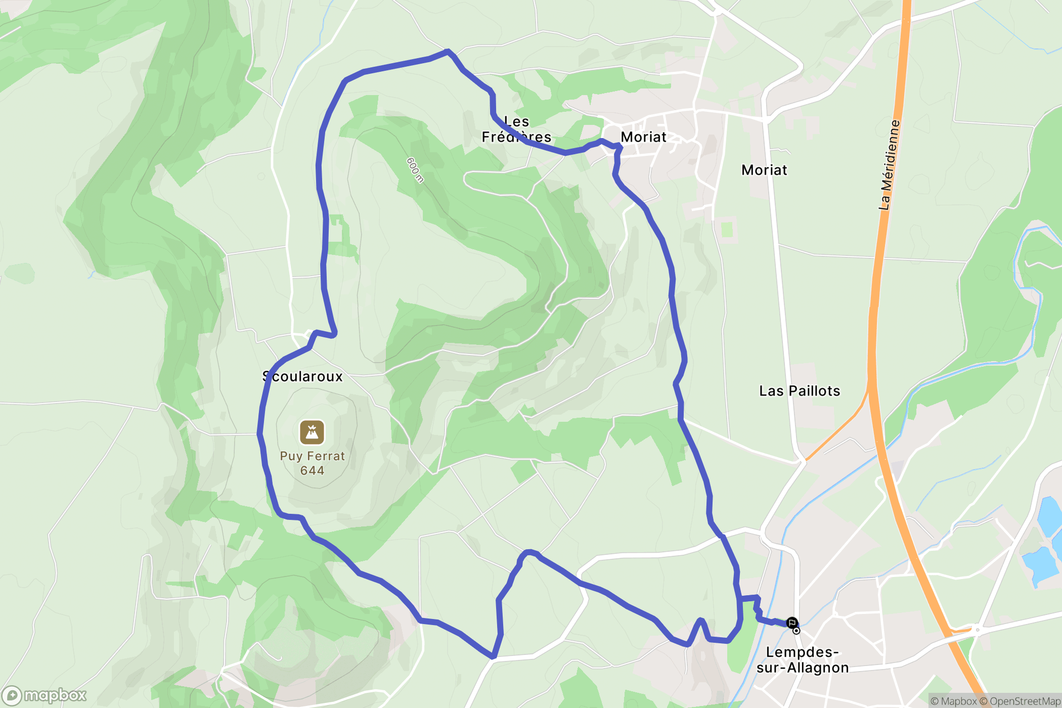 Lempdes-sur-Allagnon : carte du parcours de randonnée - France
