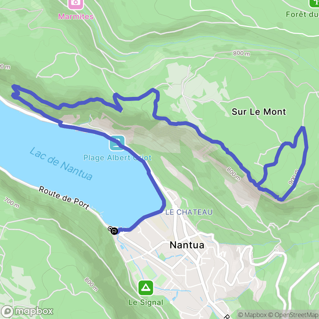 Nantua : carte du parcours de randonnée - France