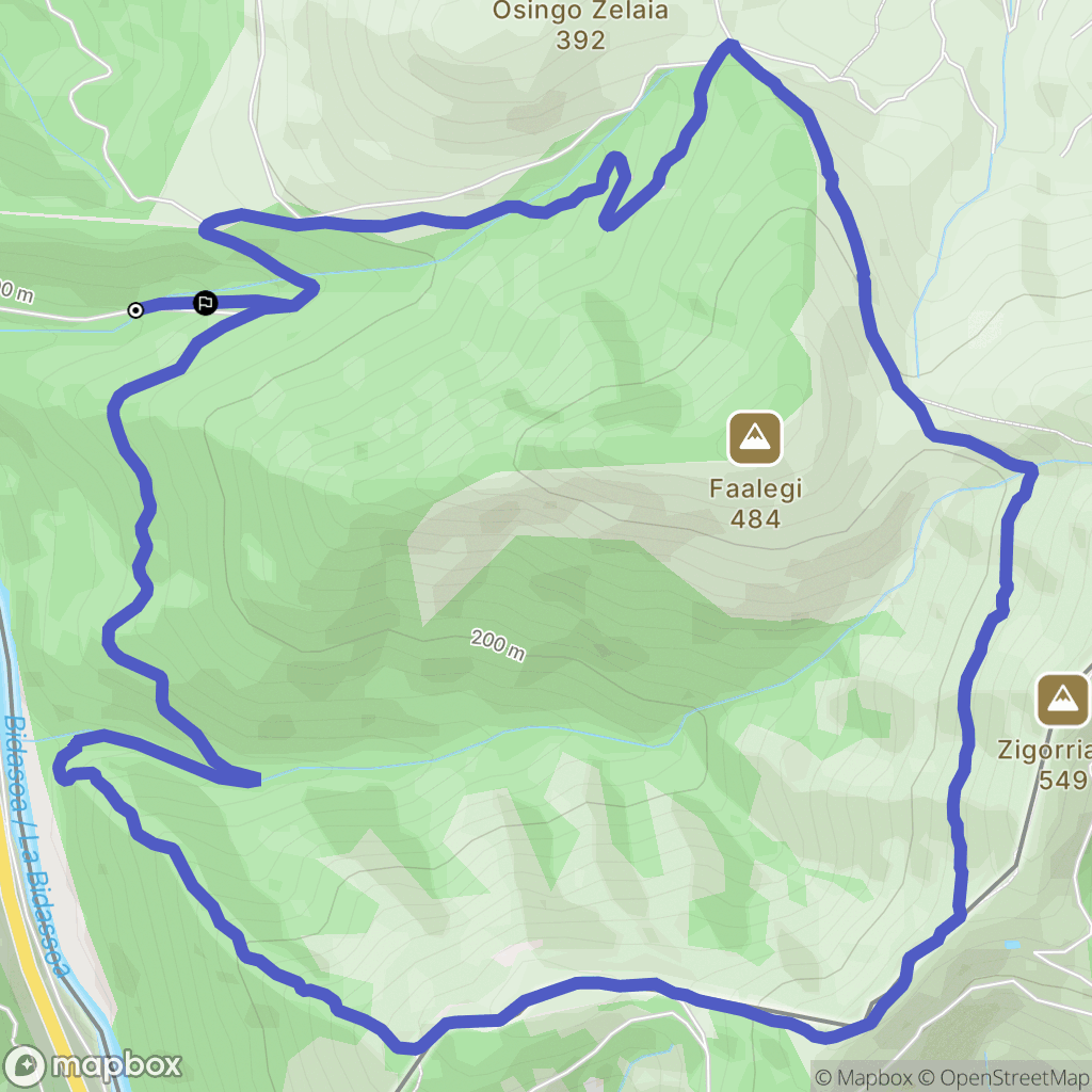Biriatou : carte du parcours de randonnée - France