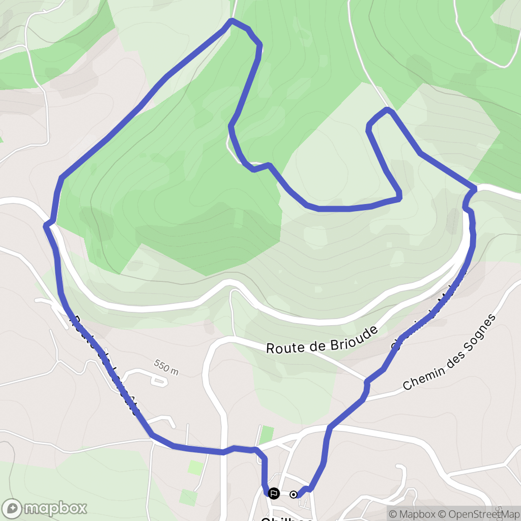Chilhac : carte du parcours de randonnée - France