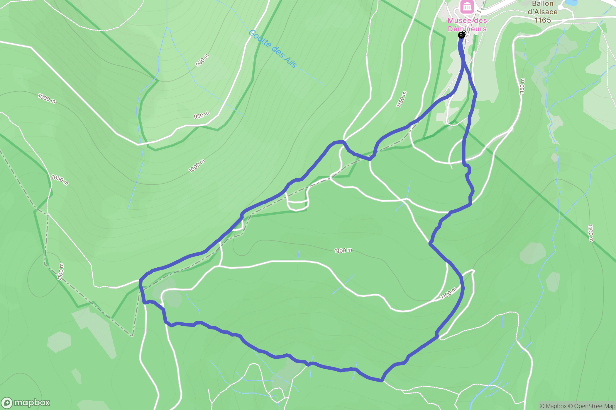Saint-Maurice-sur-Moselle : carte du parcours de randonnée - France