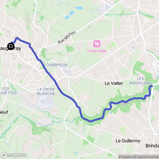 Vaugneray : carte du parcours de randonnée - France