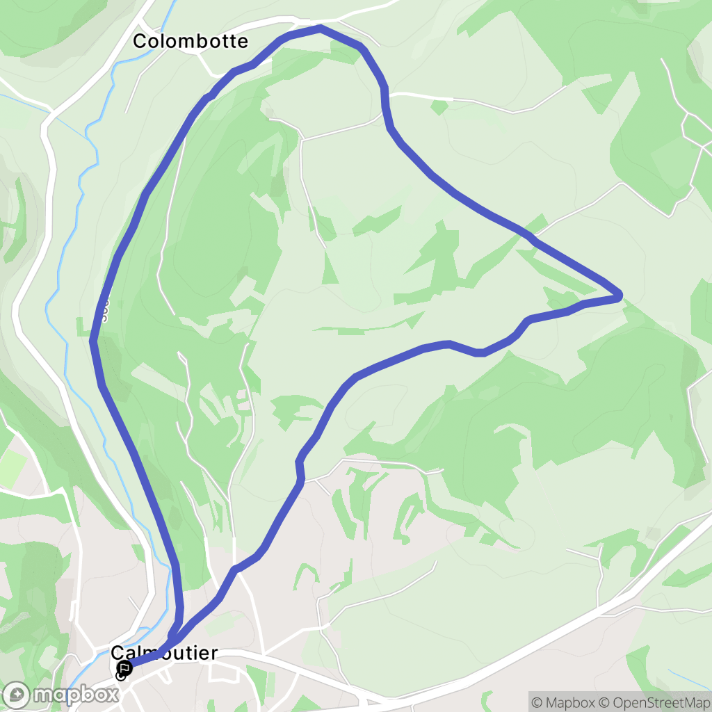 Calmoutier : carte du parcours de randonnée - France
